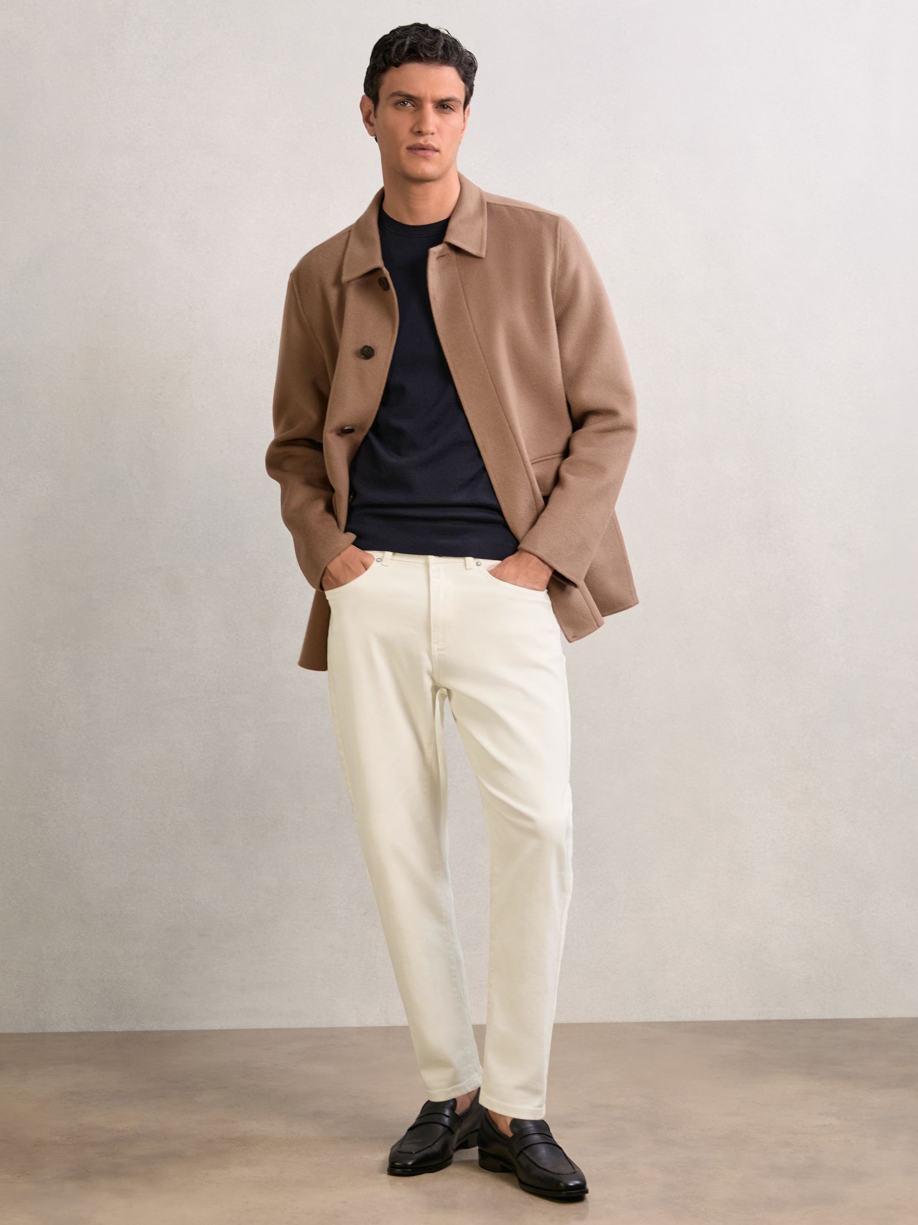 Relaxed-Fit Cropped Jeans in White - image 4