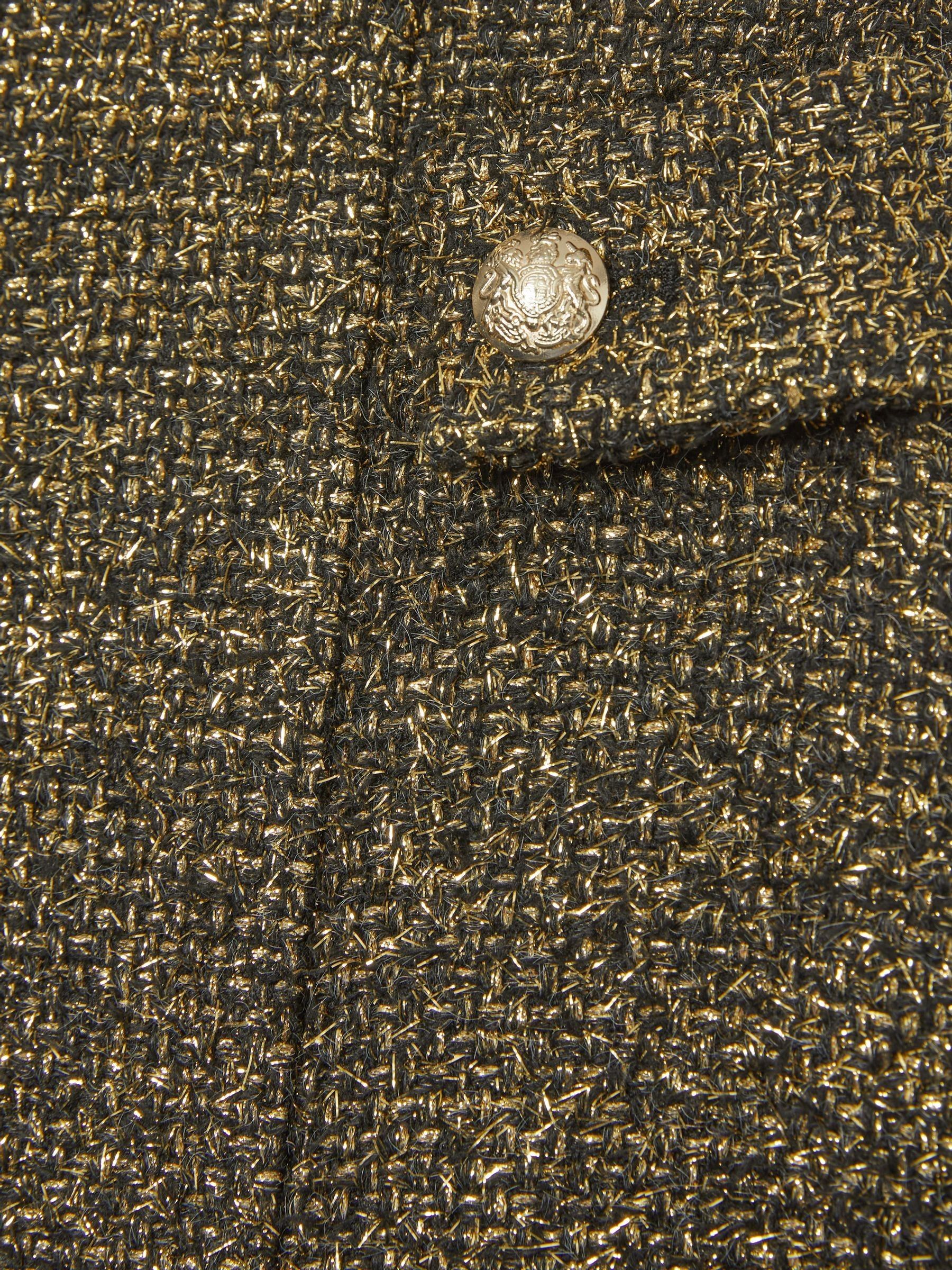 Metallic Knit Wrap Mini Skirt in Gold - Image 6 of 6