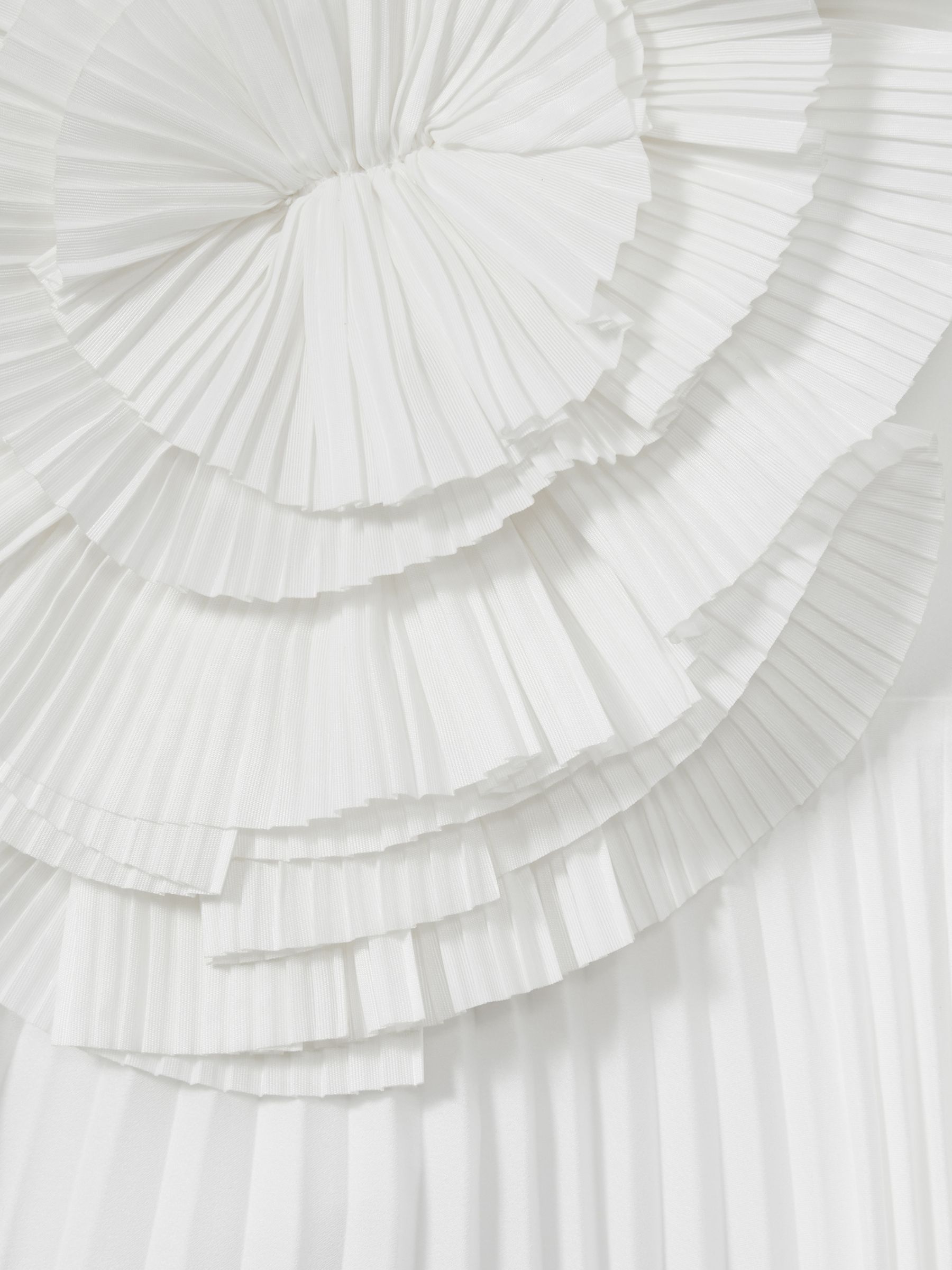 Acler Satin Pleated-Ruffle Maxi Dress in Ivory - Image 6 of 6