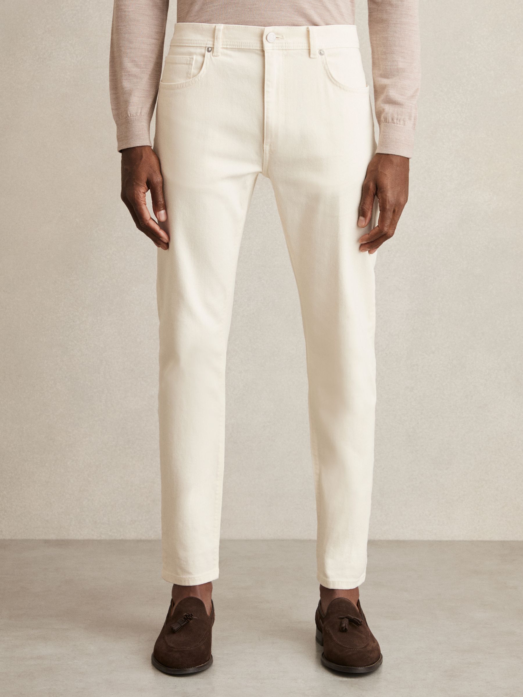 Cotton-Stretch Slim-Fit Jeans in White - Image 3 of 7