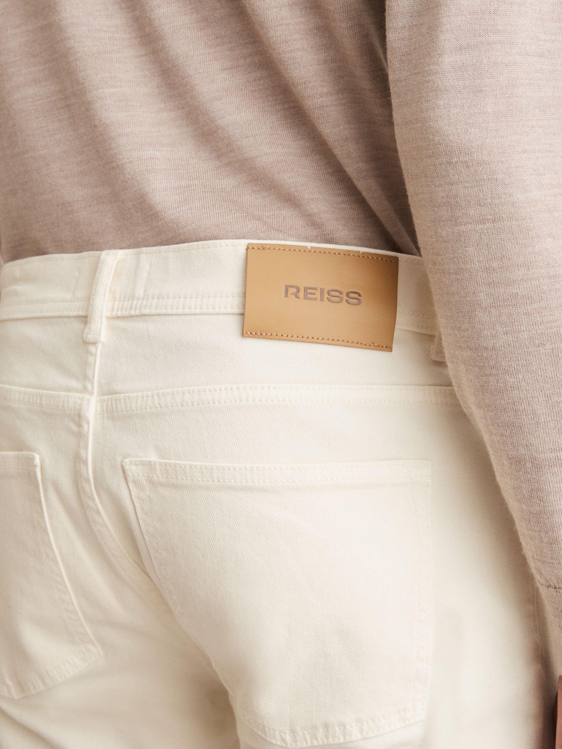 Cotton-Stretch Slim-Fit Jeans in White - Image 4 of 7