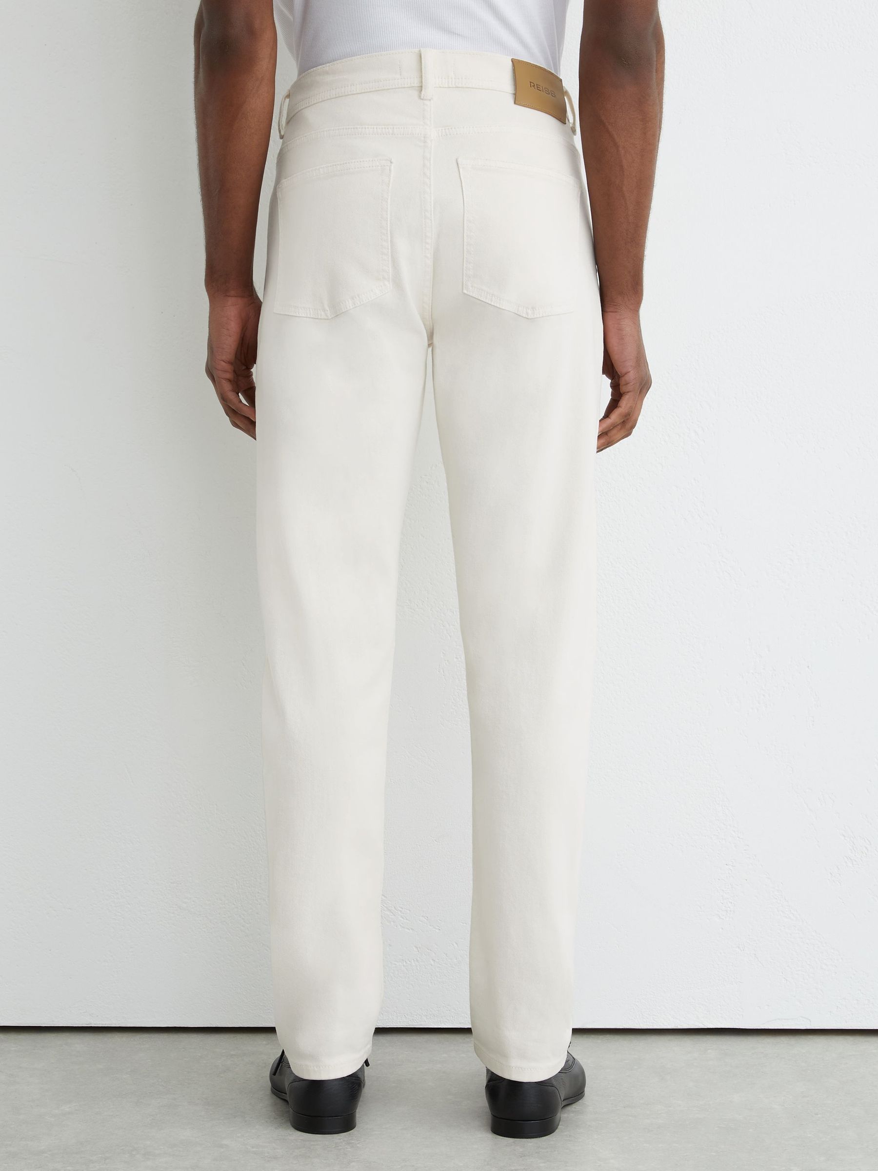 Cotton-Stretch Slim-Fit Jeans in White - image 5