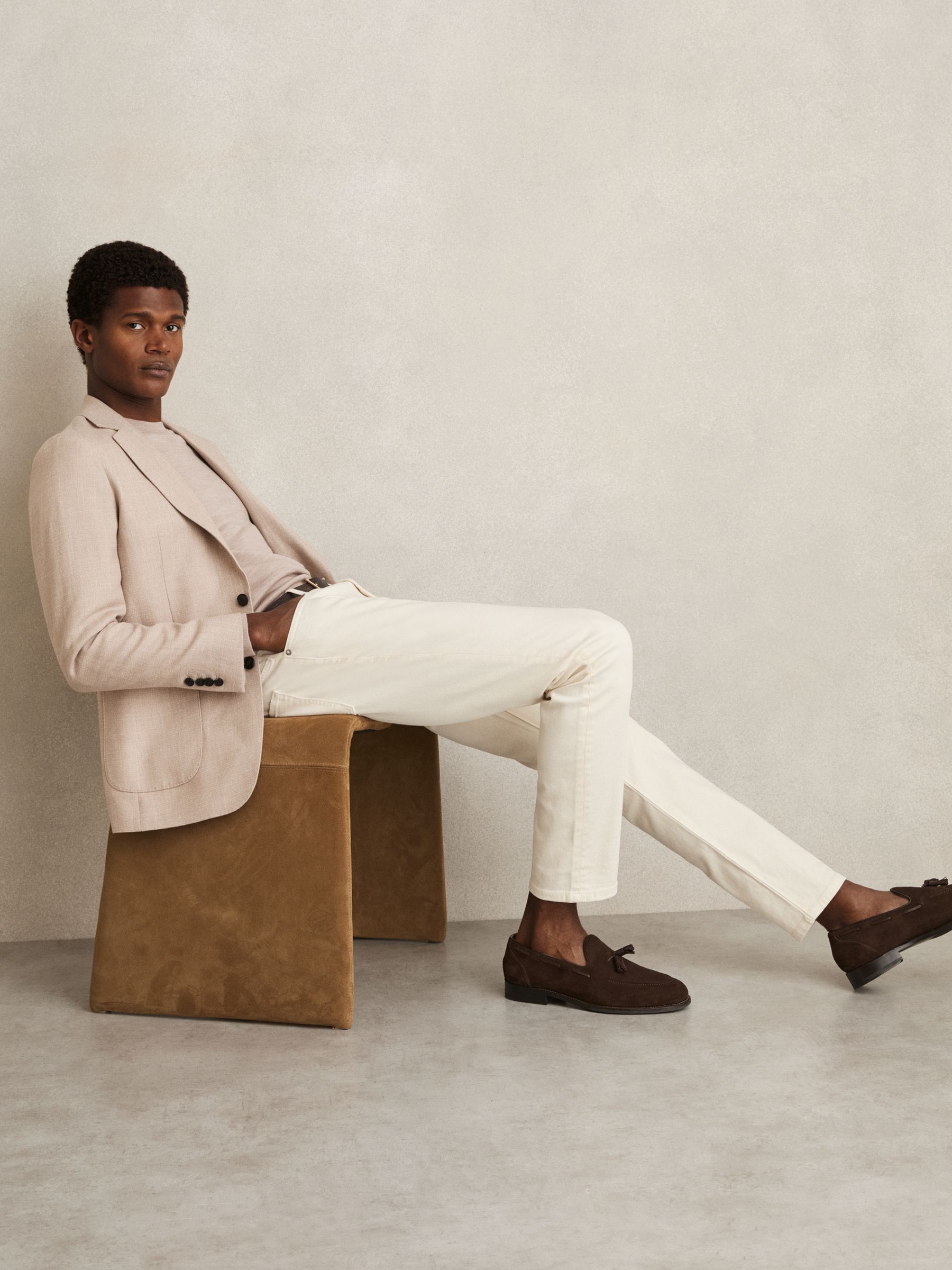 Cotton-Stretch Slim-Fit Jeans in White - Image 5 of 7