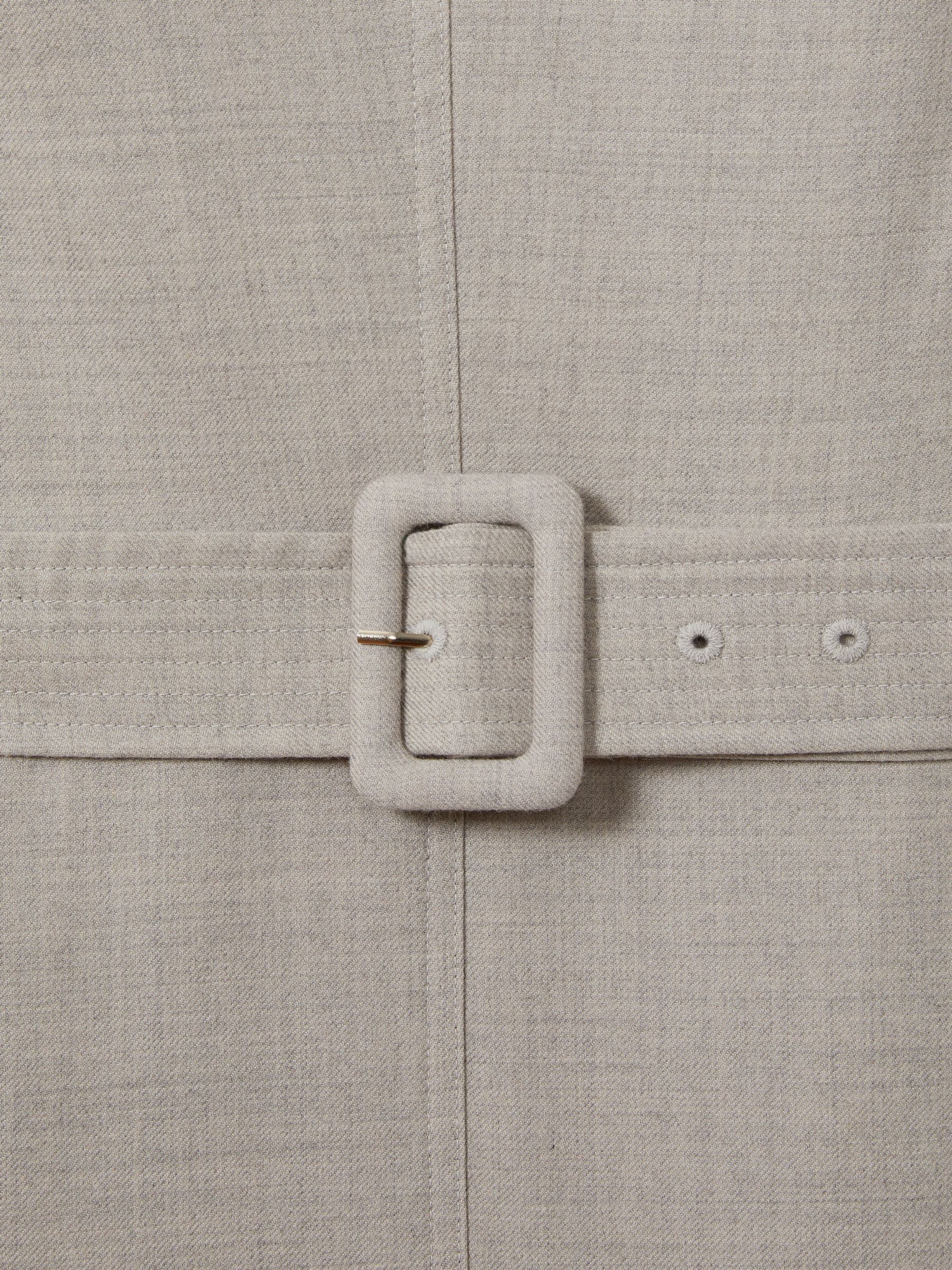 Belted Flared Midi Dress in Grey - Image 6 of 6
