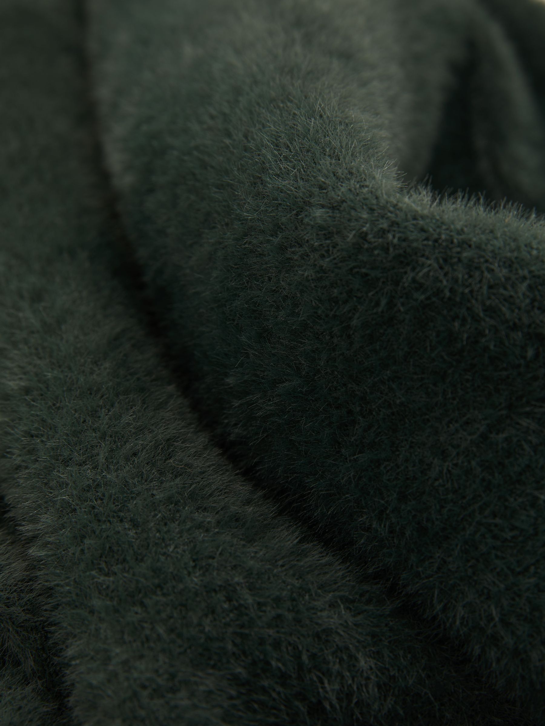 Florere Fluffy Cropped Jacket in Green - Image 7 of 7