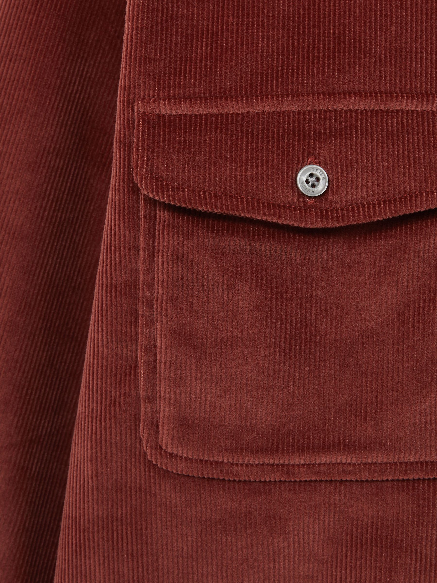 Cotton-Blend Corduroy Overshirt in Rust - Image 6 of 6