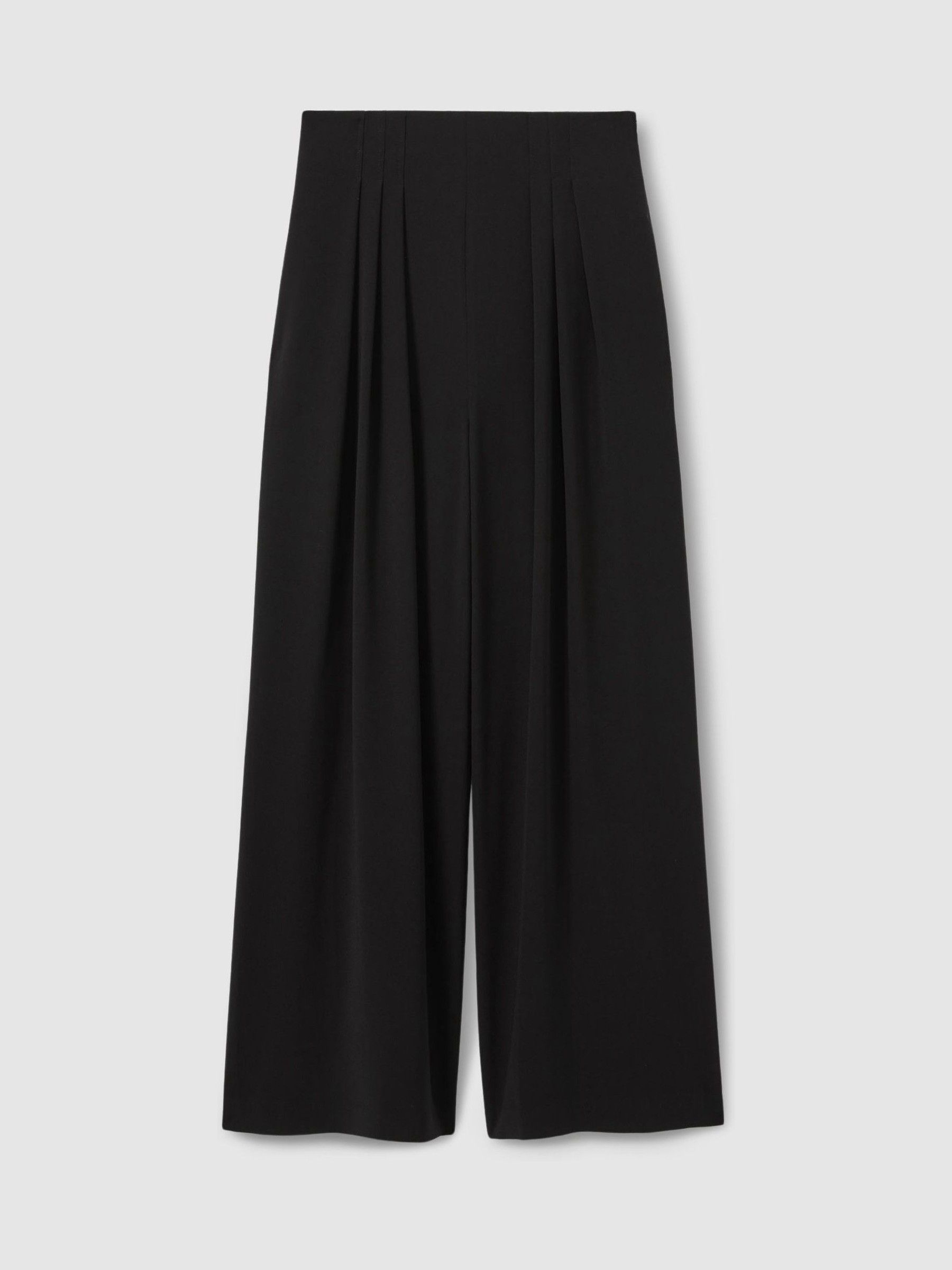 Florere Pleated Wide Leg Trousers in Black - Image 2 of 6