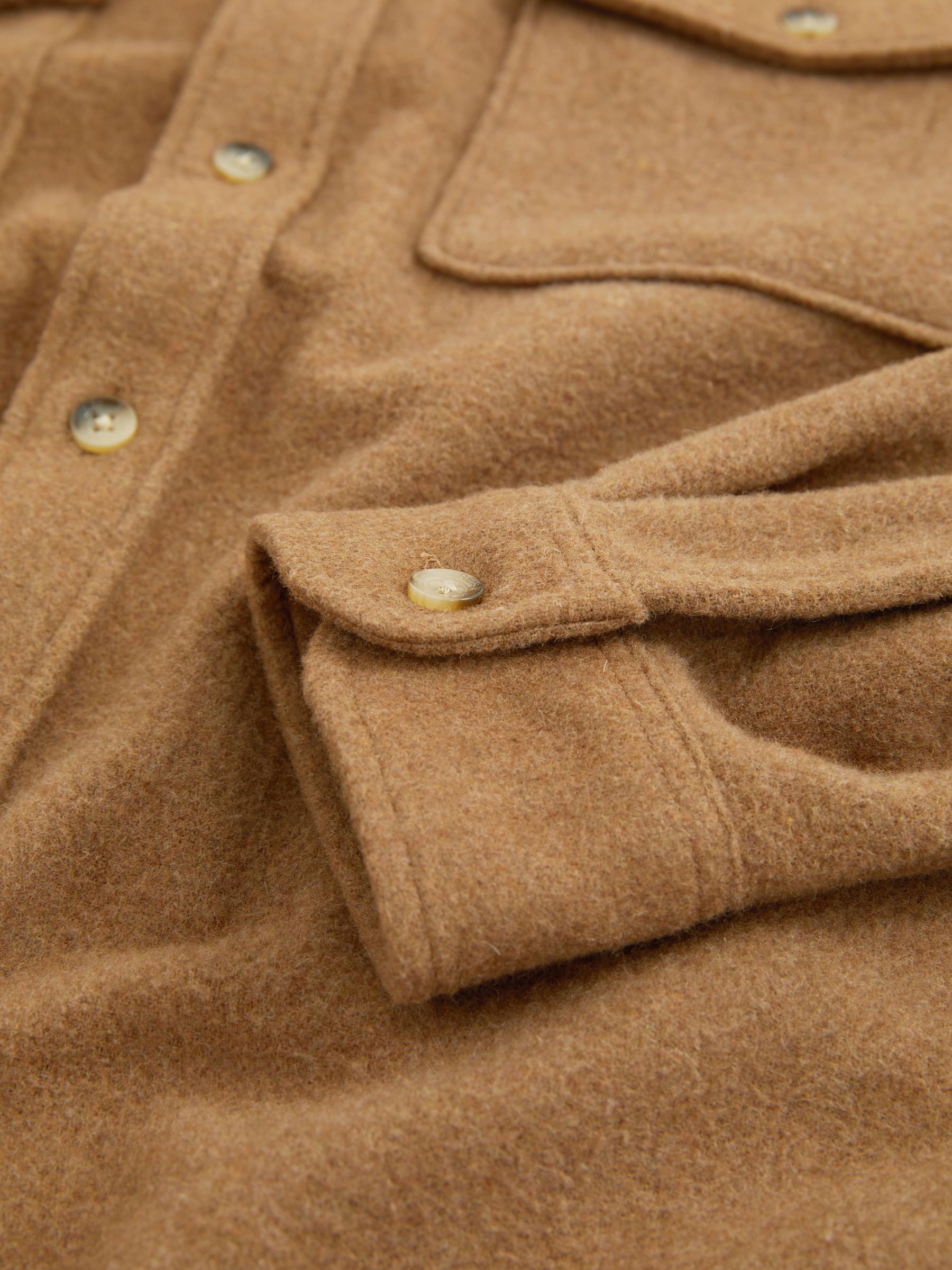 Twin-Pocket Overshirt With Wool in Camel - Image 7 of 7
