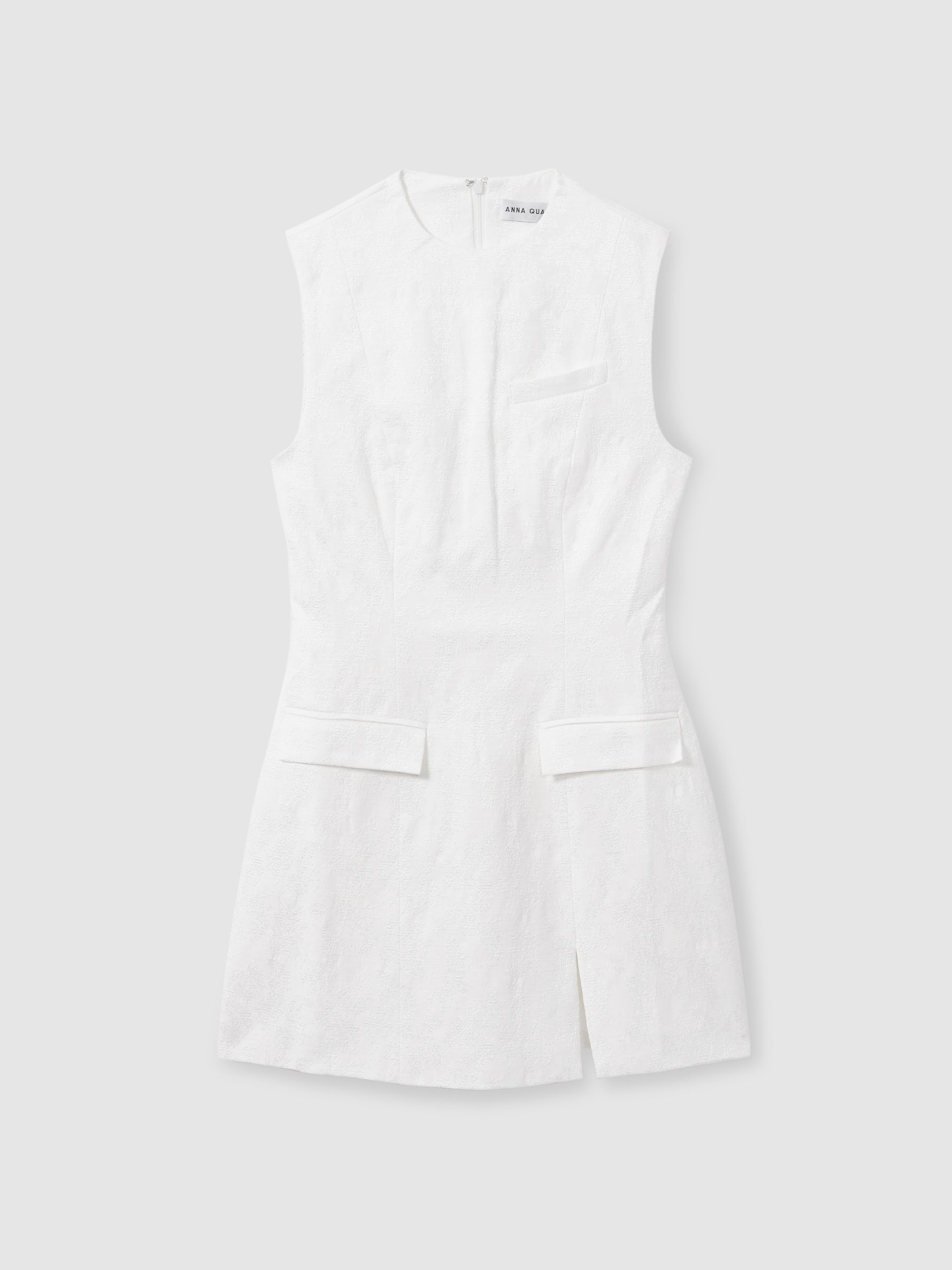 Anna Quan Cotton Blend Jacquard Mini Dress in White - Image 2 of 6