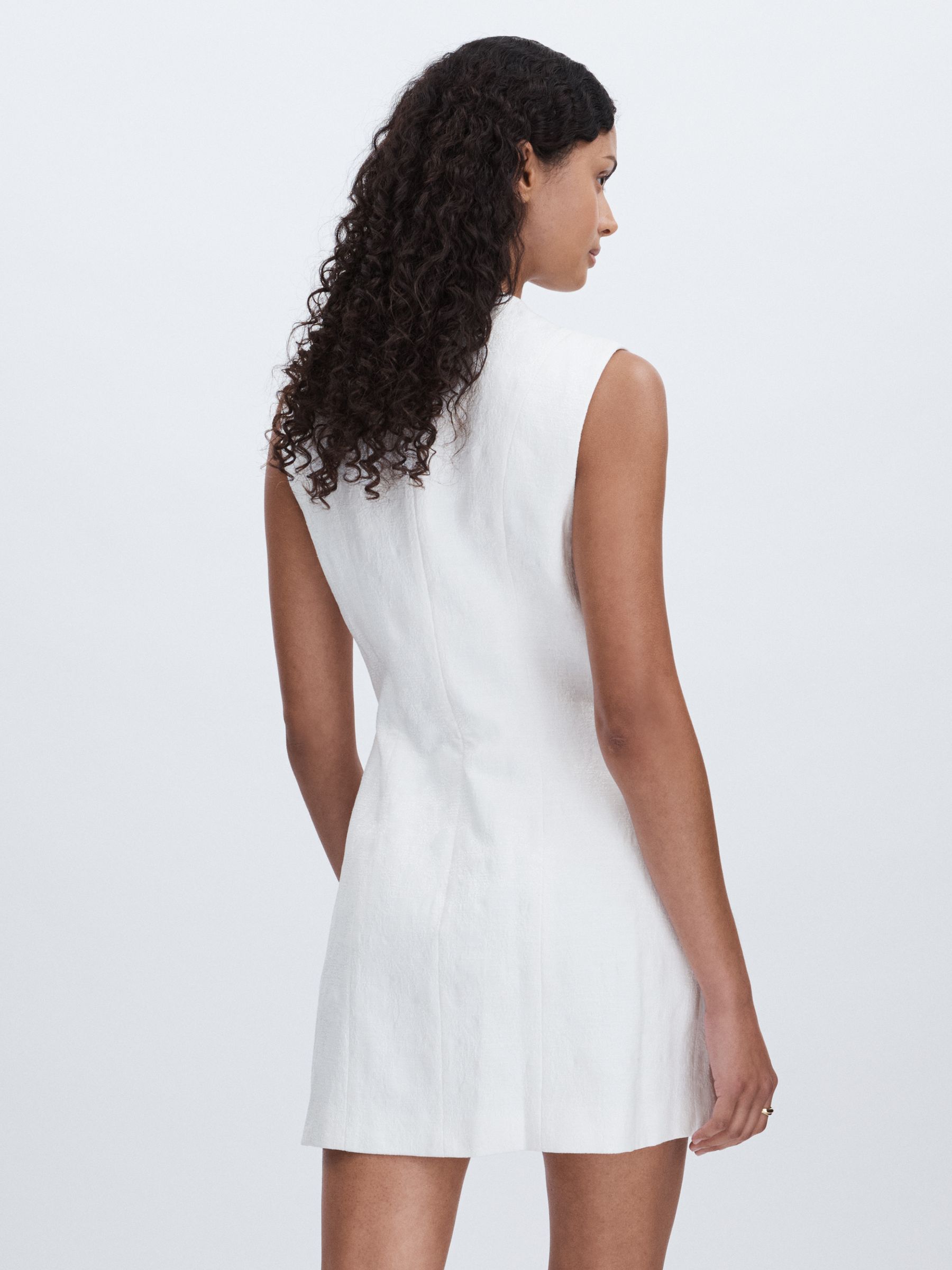 Anna Quan Cotton Blend Jacquard Mini Dress in White - Image 5 of 6