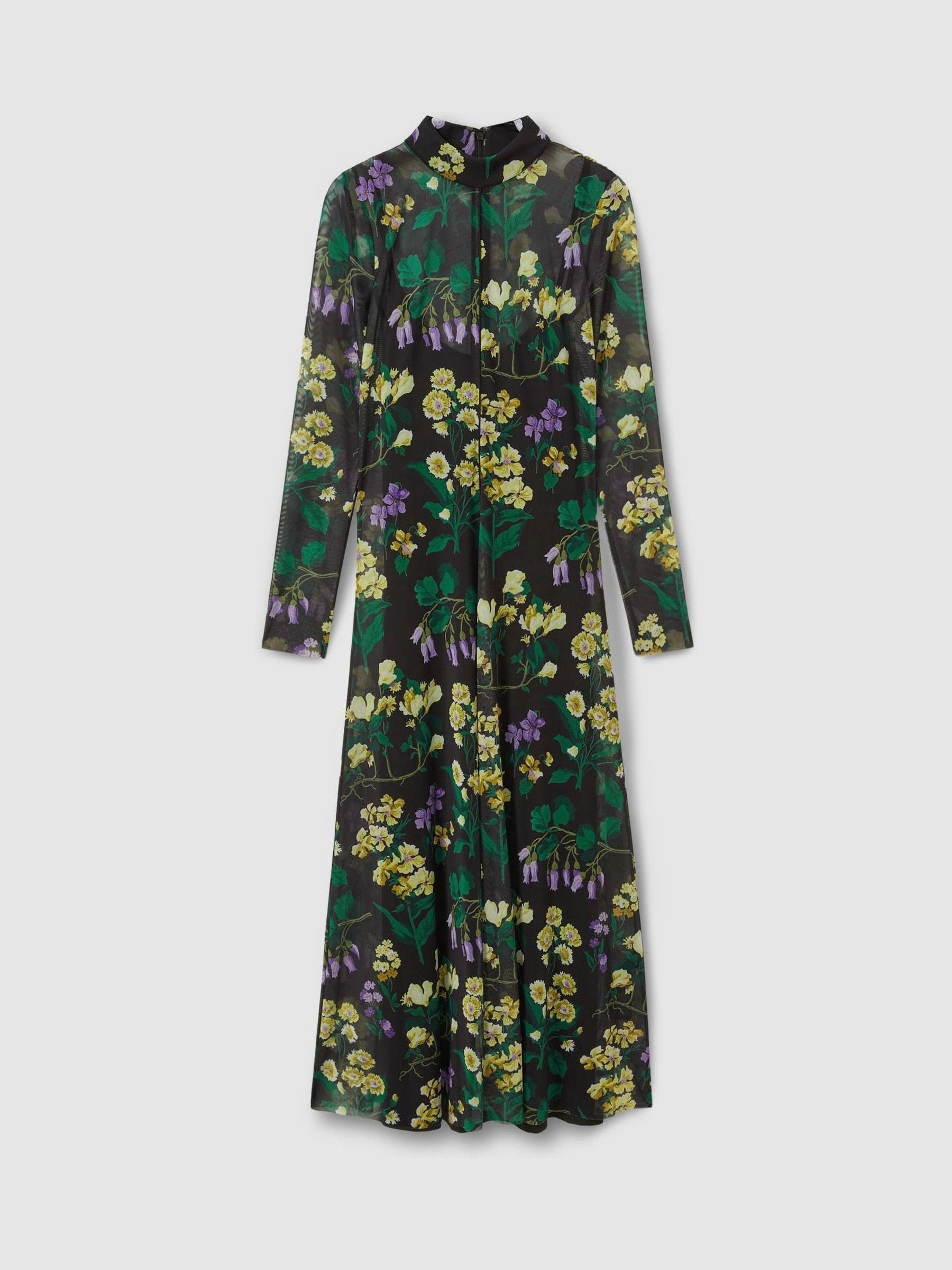 Florere Fit-and-Flare Mesh Midi Dress in Multi - Image 2 of 6