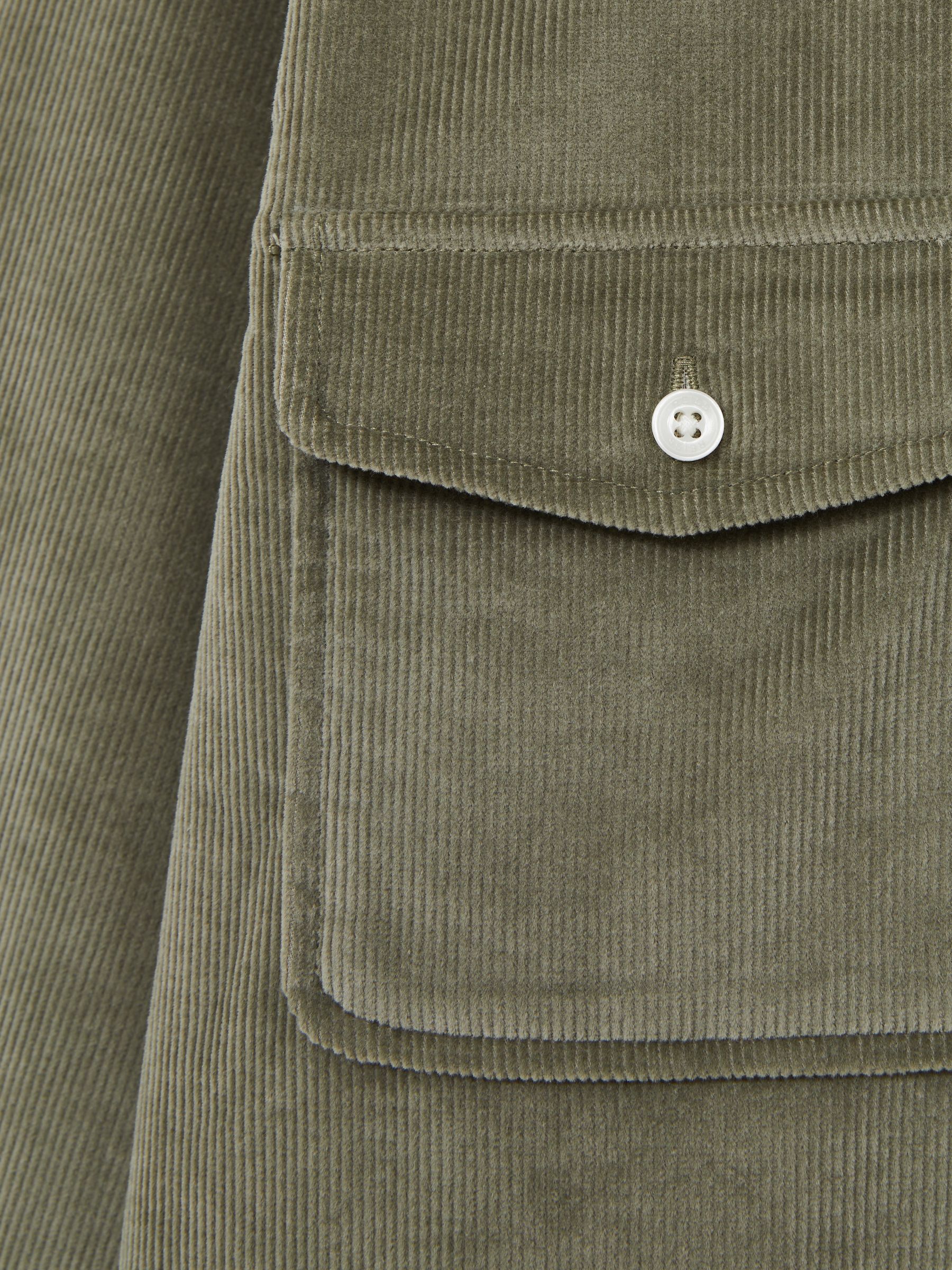 Cotton-Blend Corduroy Overshirt in Sage - Image 6 of 6