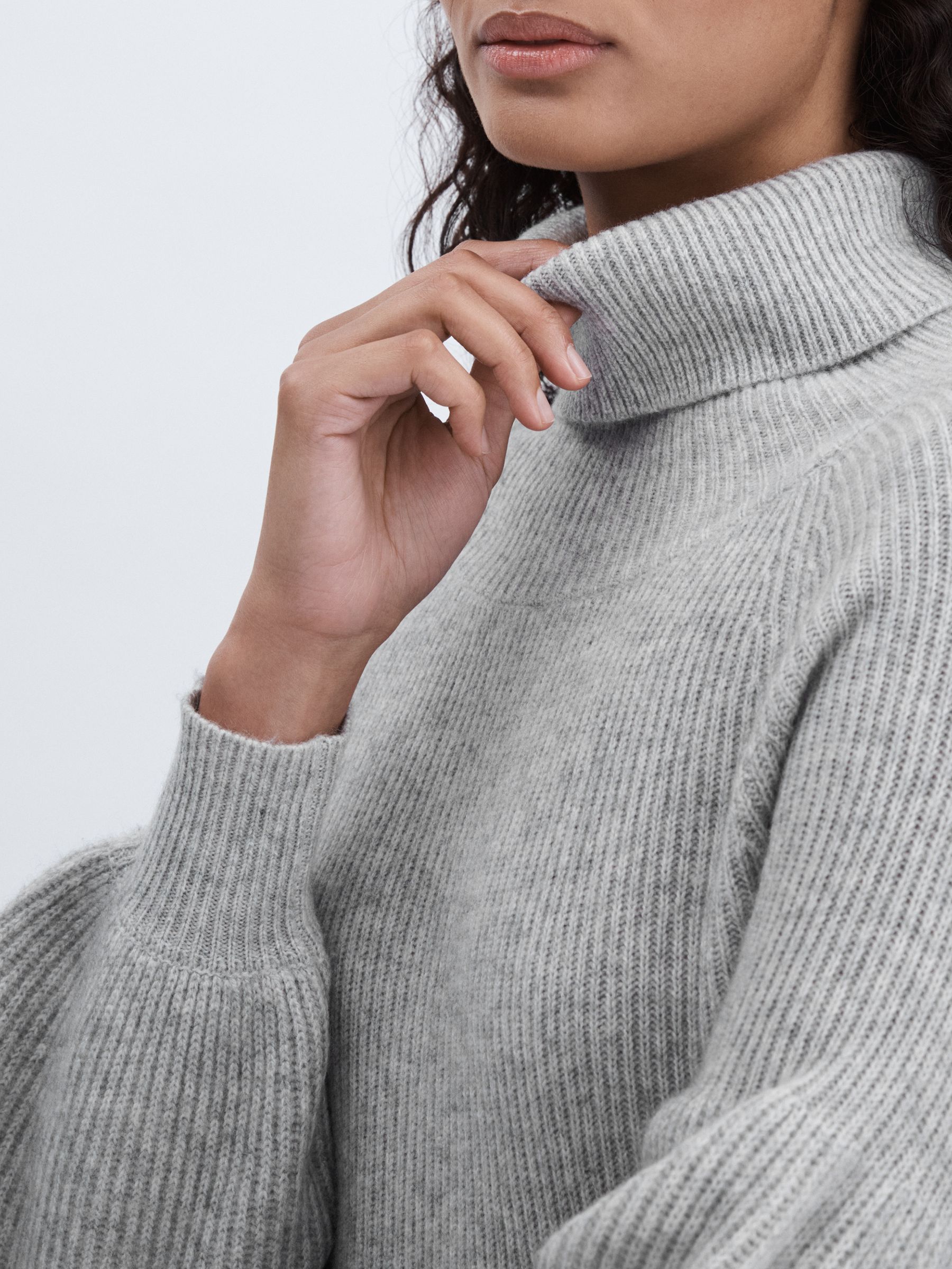 Madeleine Thompson Wool-Cashmere Mini Dress in Grey - Image 4 of 6