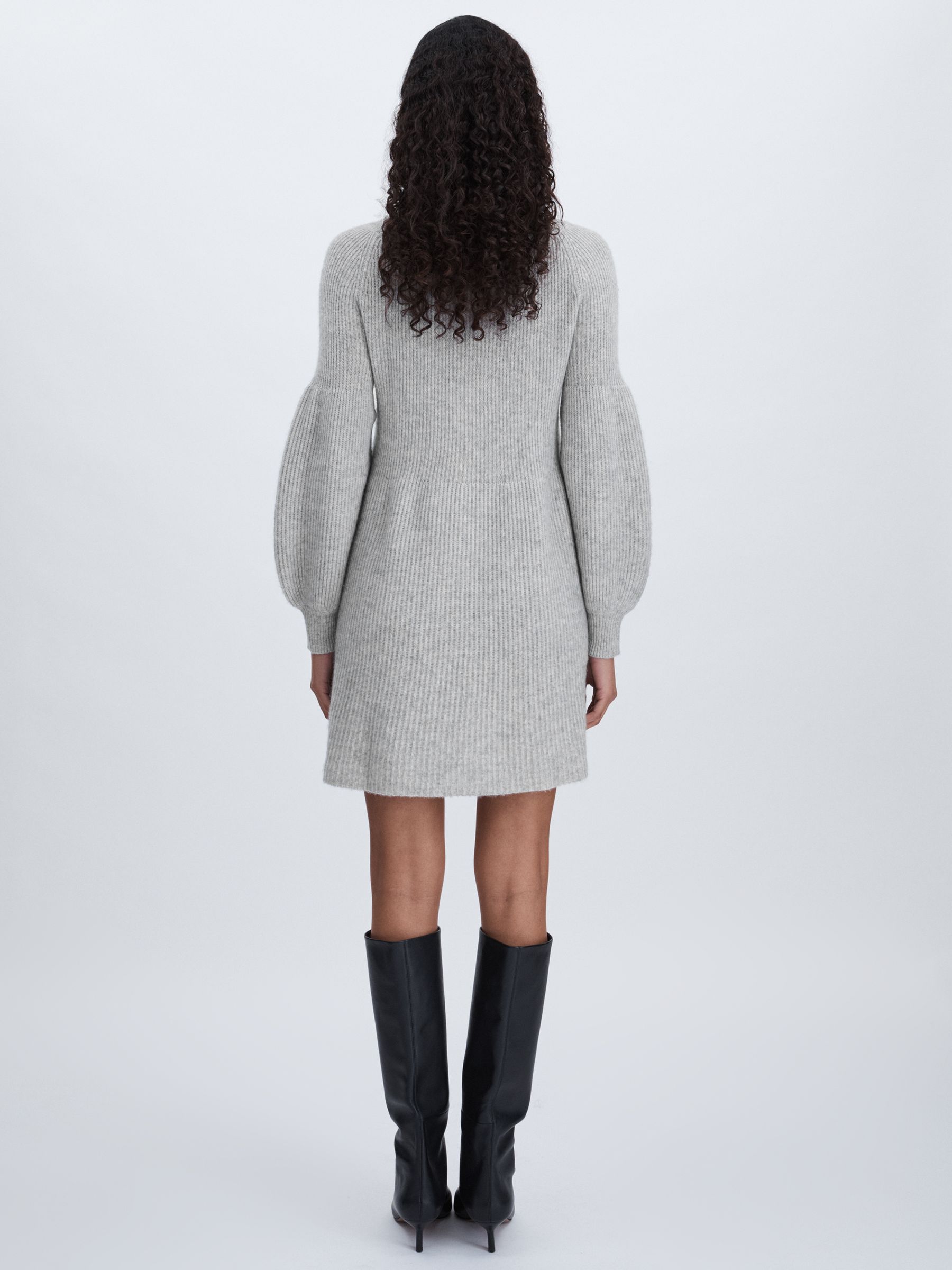 Madeleine Thompson Wool-Cashmere Mini Dress in Grey - Image 5 of 6