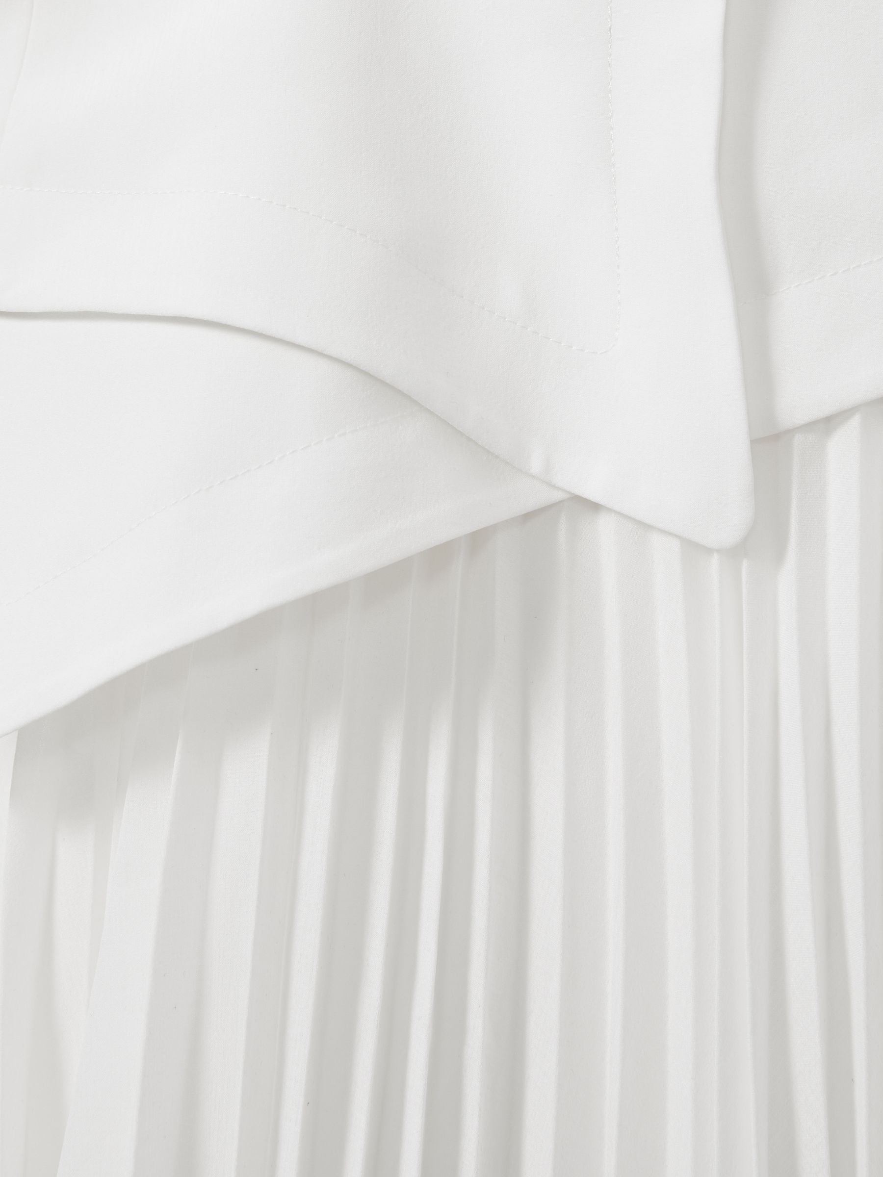 Acler Pleated Waist Panel Midi Dress in Ivory - Image 5 of 5
