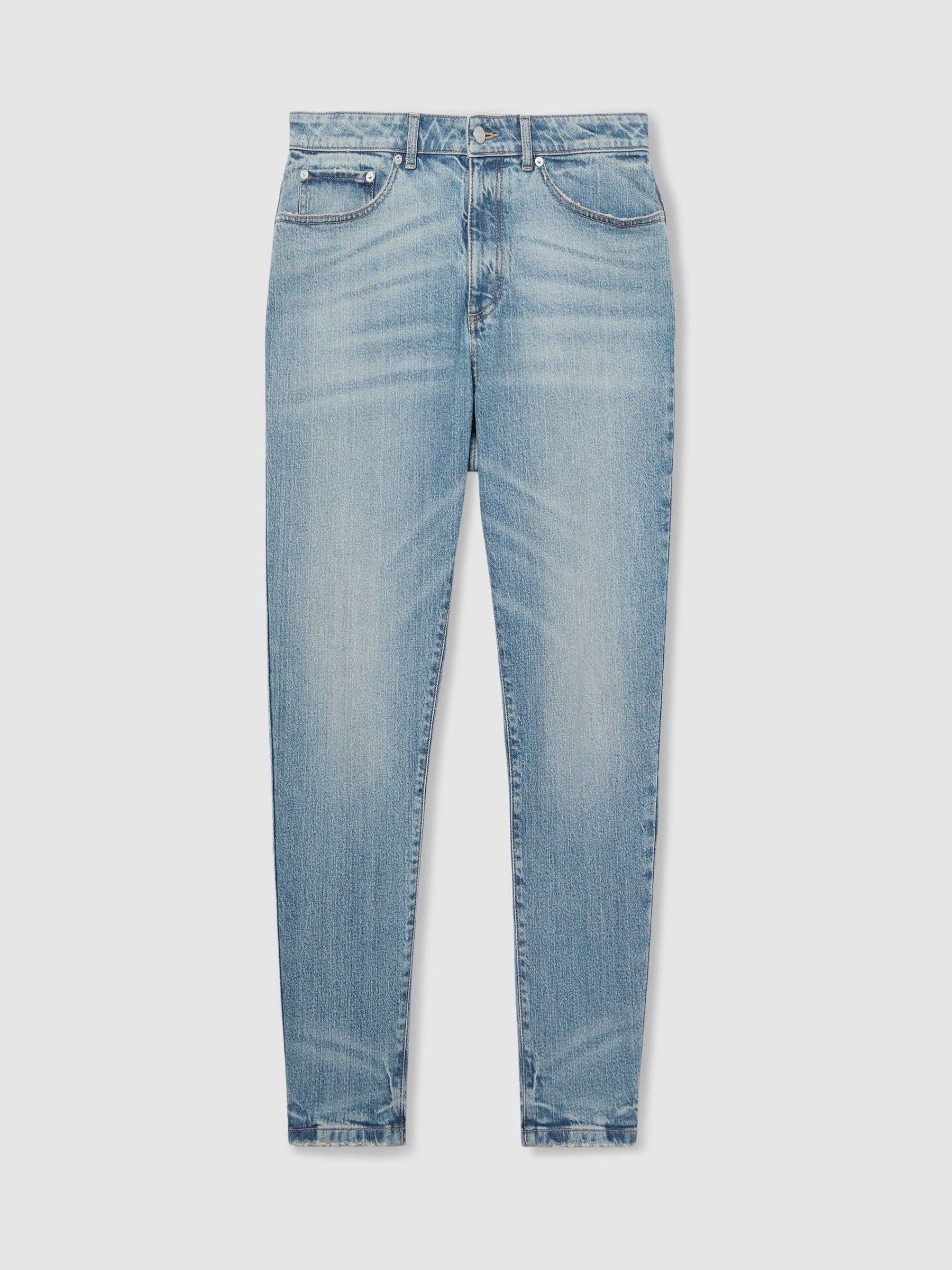 Relaxed-Fit Cropped Jeans in Light Blue Wash - Image 2 of 6