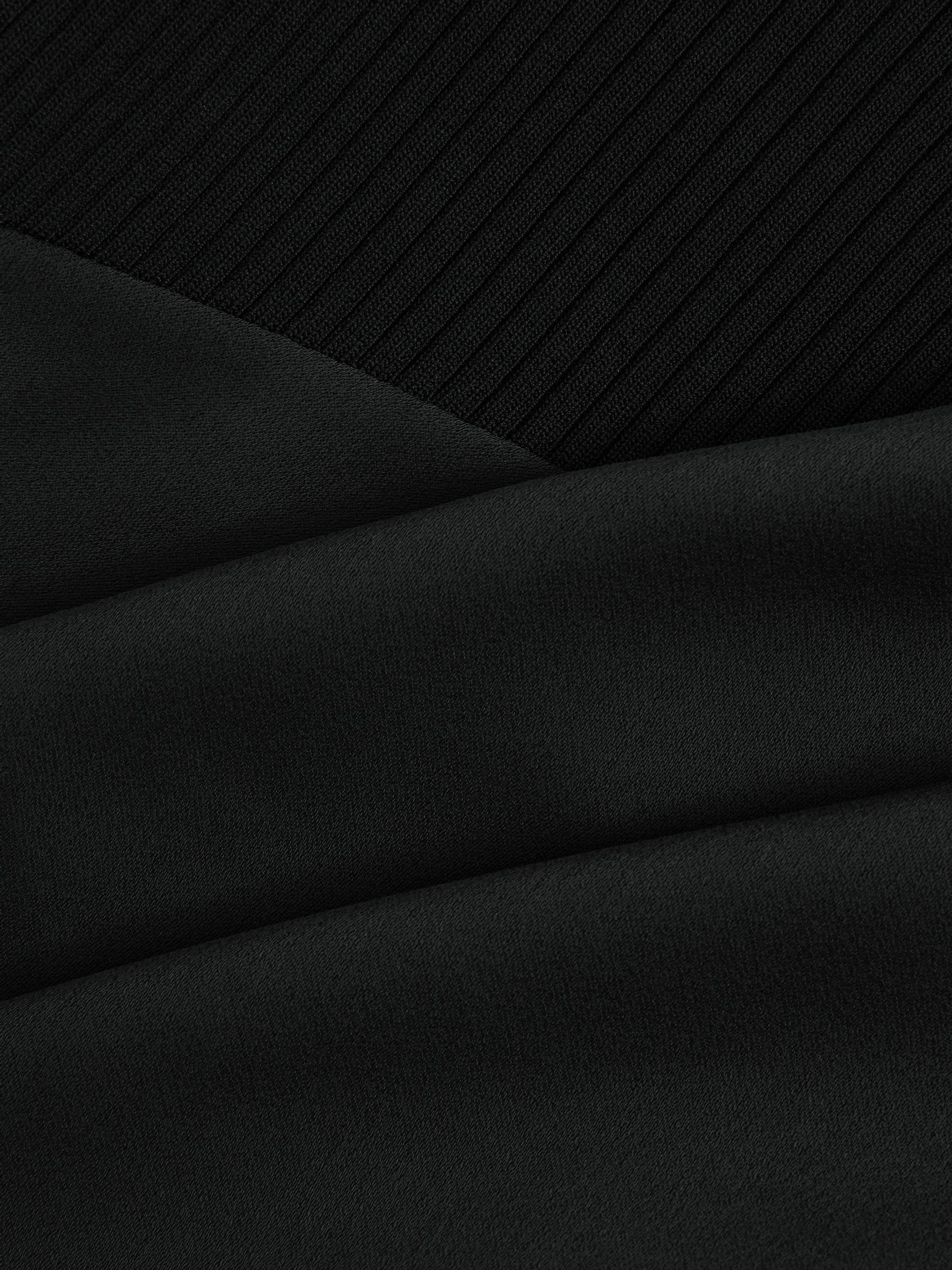 Florere Hybrid Satin Midi Black Skirt in Black - Image 6 of 6