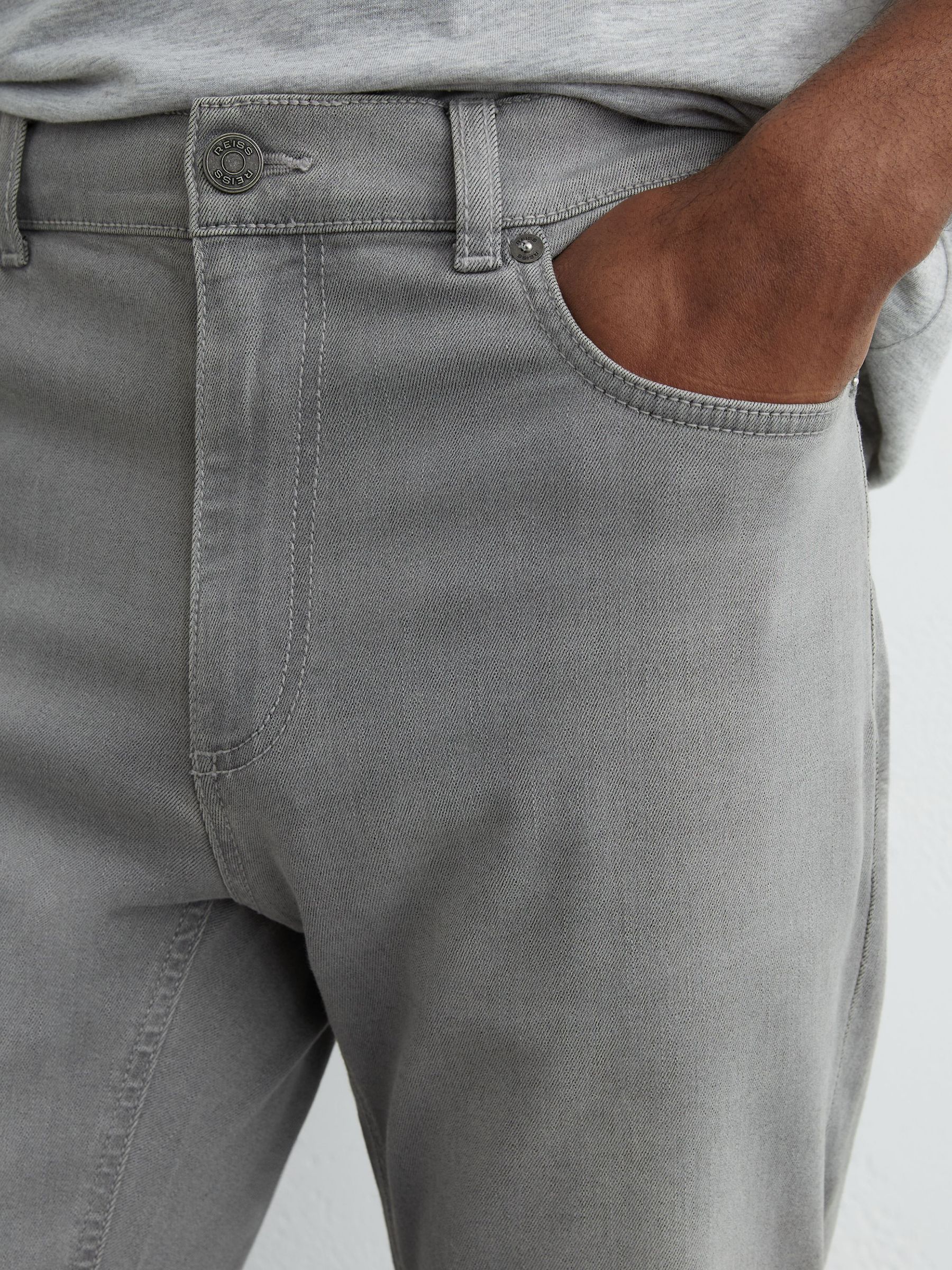 Cotton Stretch Slim Fit Pant in Purple main image 1