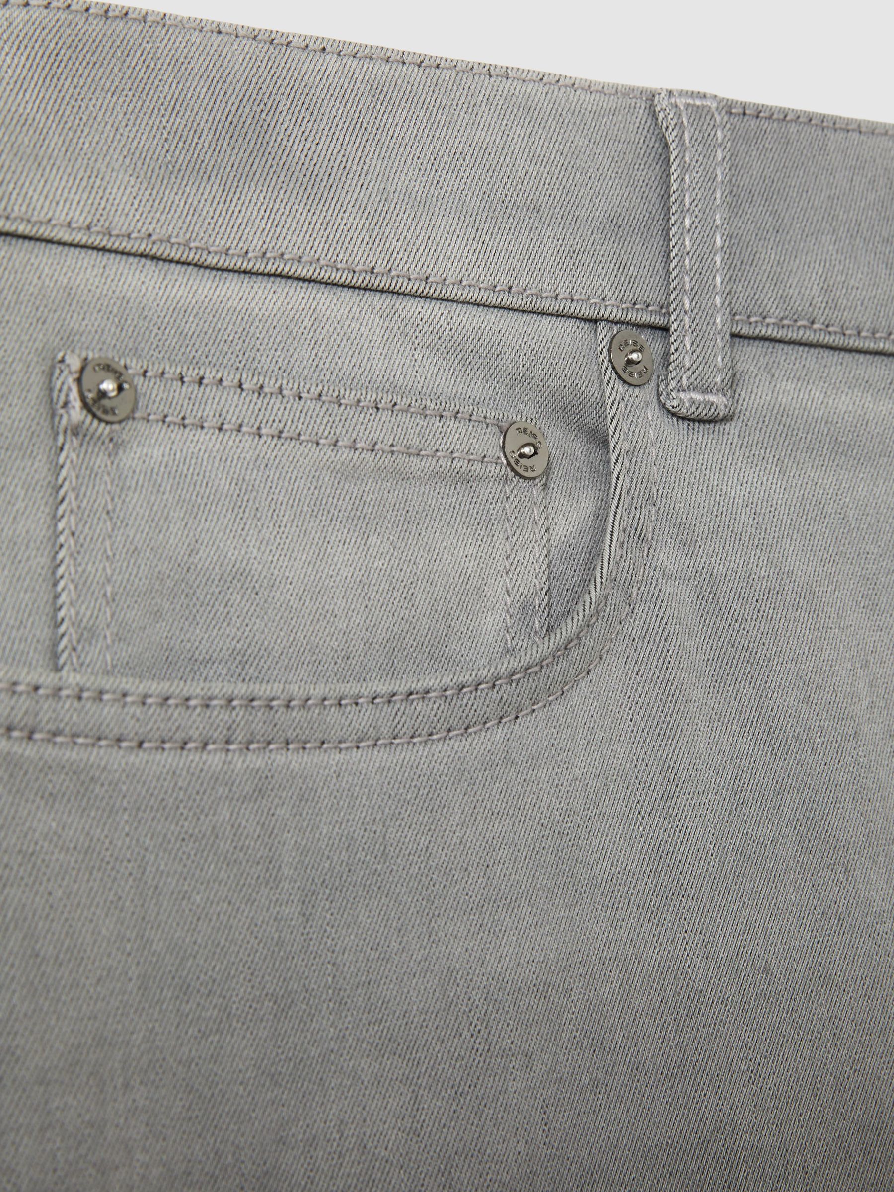 Cotton-Stretch Slim-Fit Jeans in Light Washed Grey - Image 6 of 6
