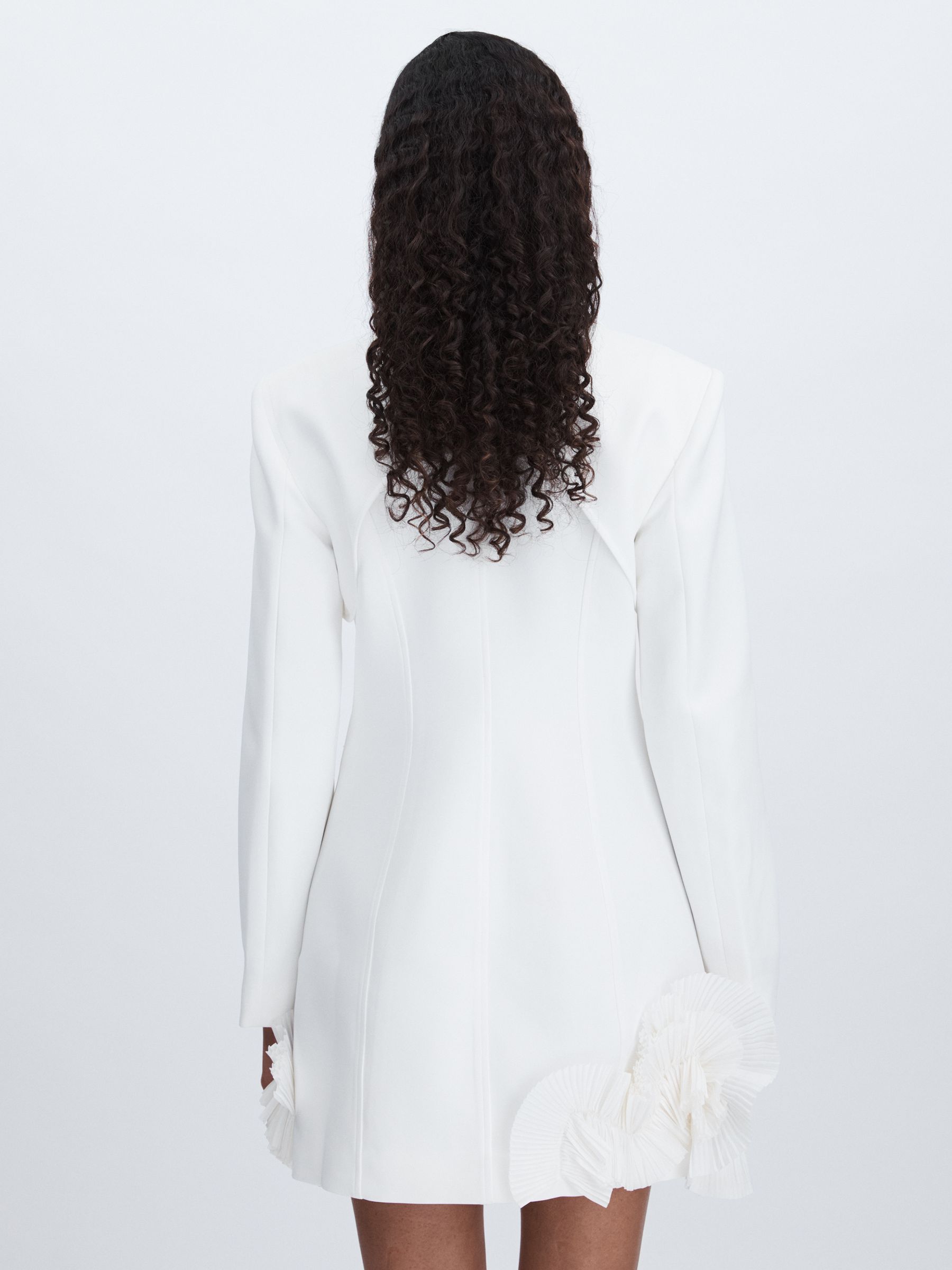 Acler Frill-Hem Blazer Mini Dress in Ivory - Image 6 of 7