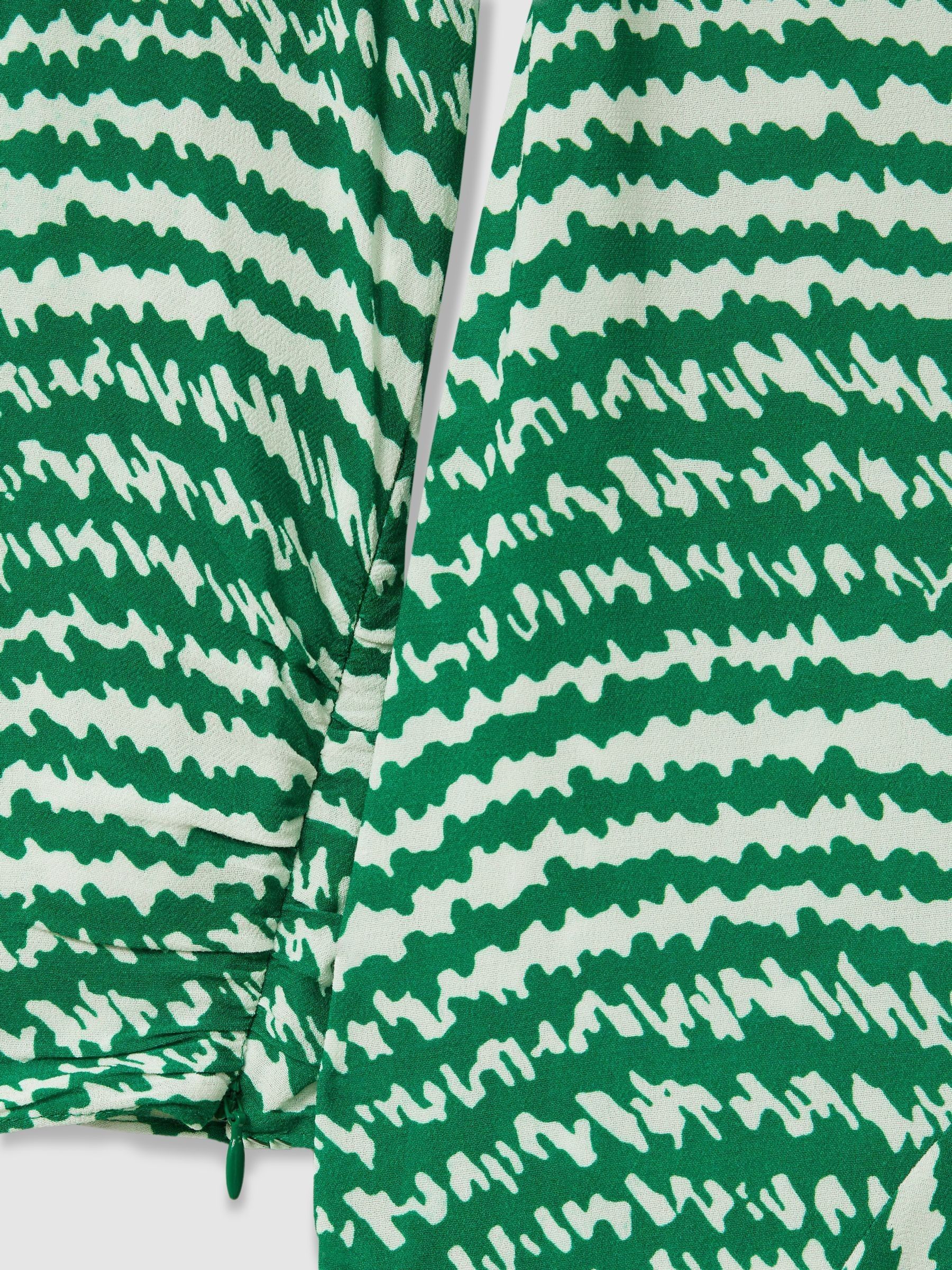 Florere Green Asymmetric Midi Dress in Green - Image 7 of 8