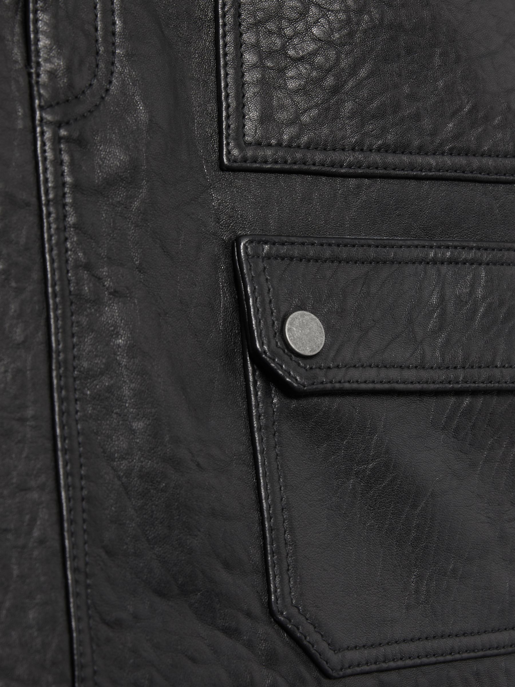 Grained-Leather High-Rise Mini Skirt in Black - Image 6 of 6