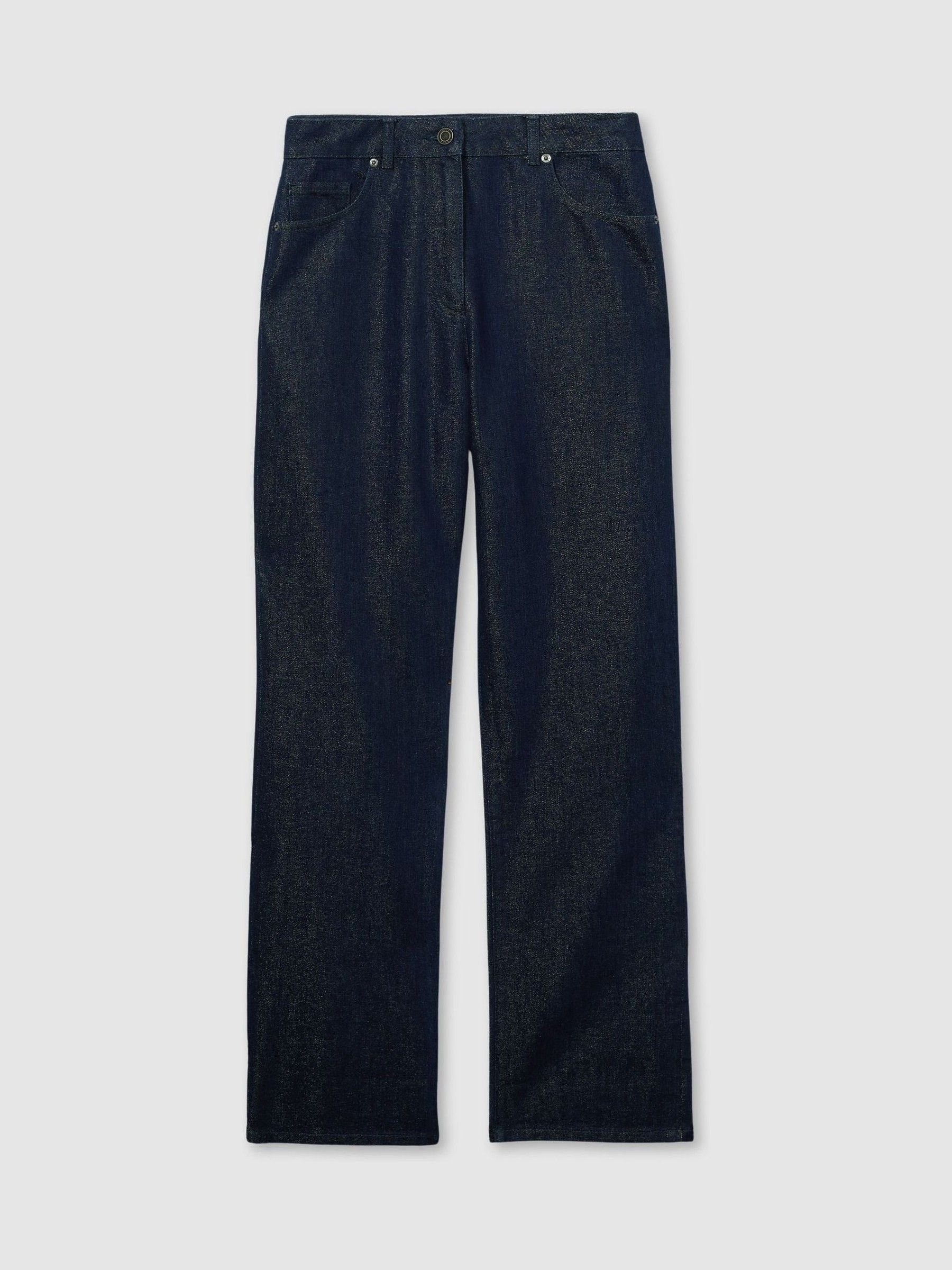 Slim-Leg Metallic-Thread Turn-Up Jeans in Indigo - Image 2 of 7