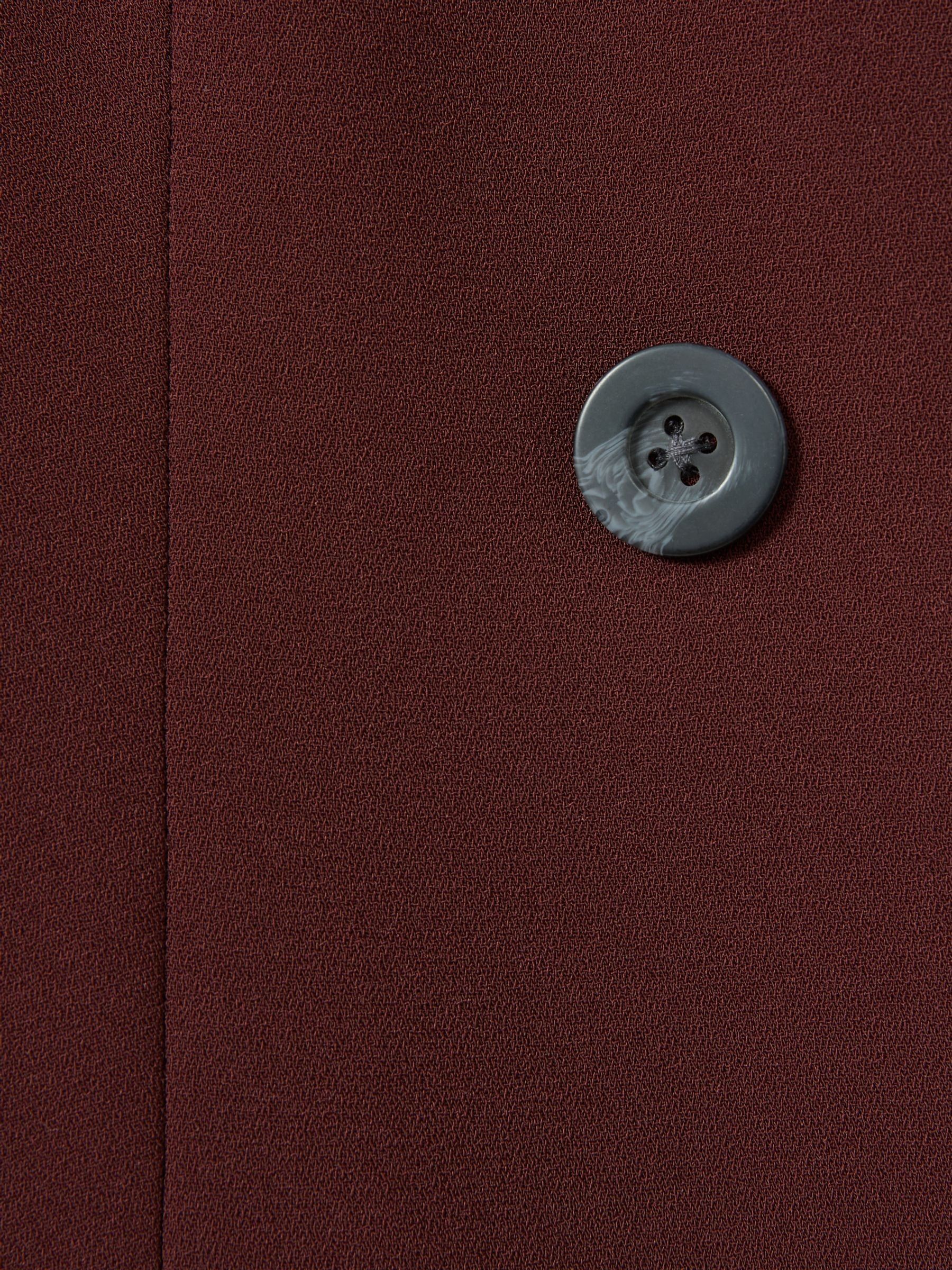 Florere Burgundy Collarless Double Breasted Blazer in Burgundy - Image 7 of 7