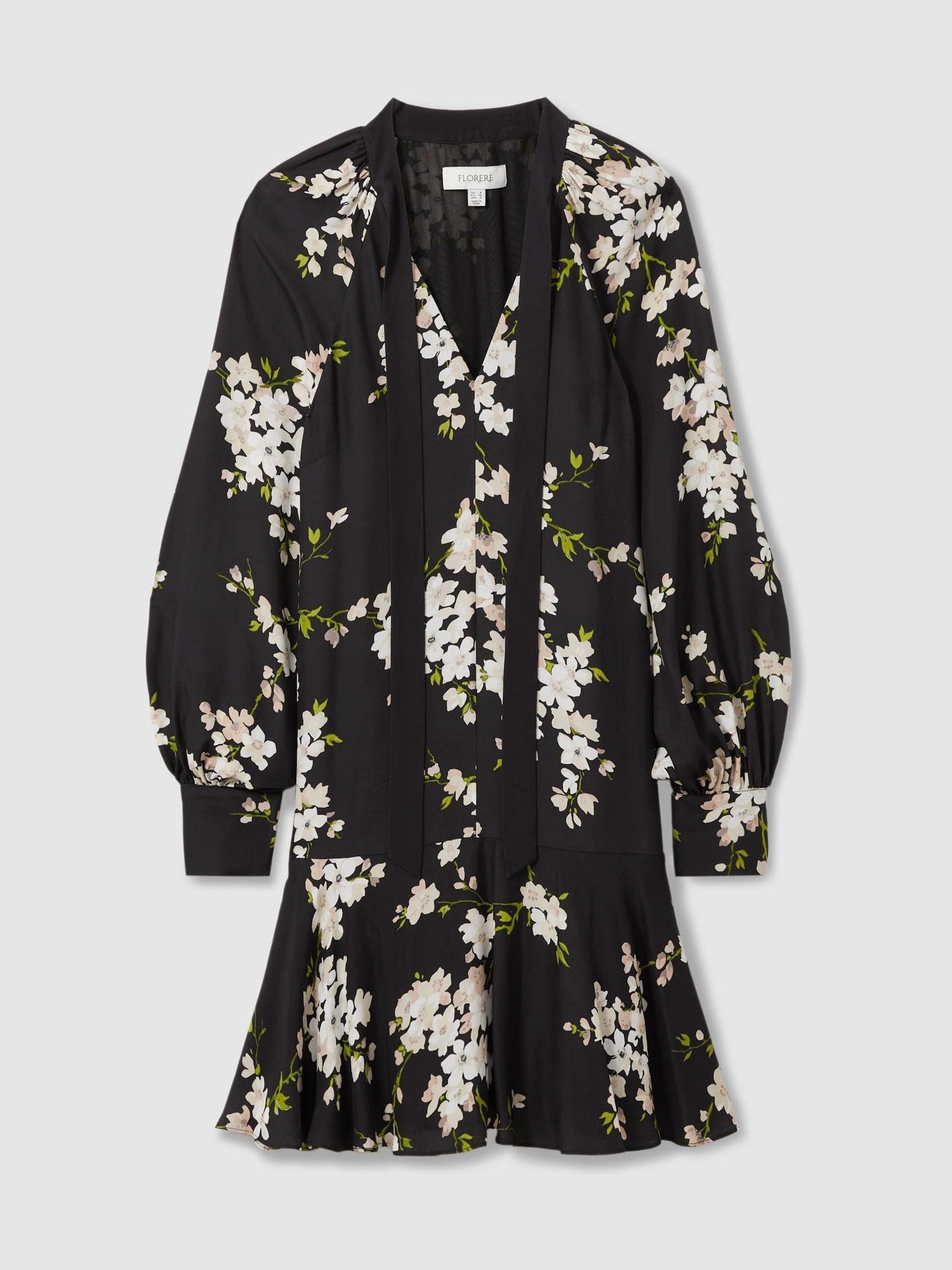 Florere Dropped Waist Mini Dress in Black - Image 2 of 7