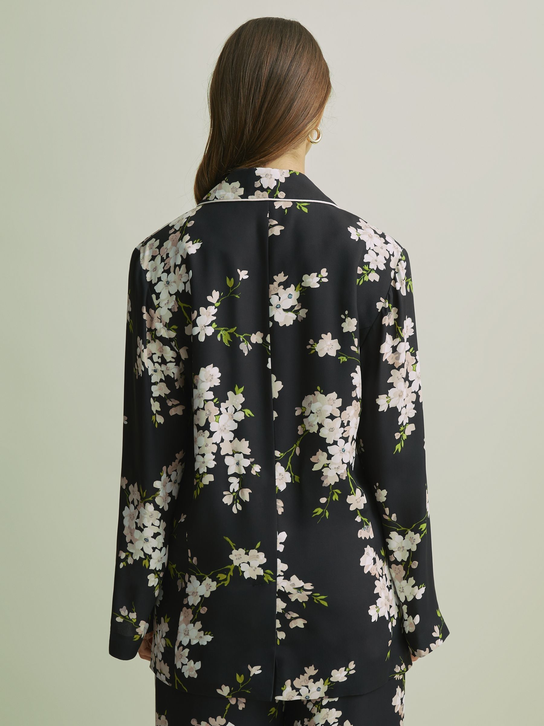 Florere Relaxed Double Breasted Black Blazer in Black - Image 5 of 7