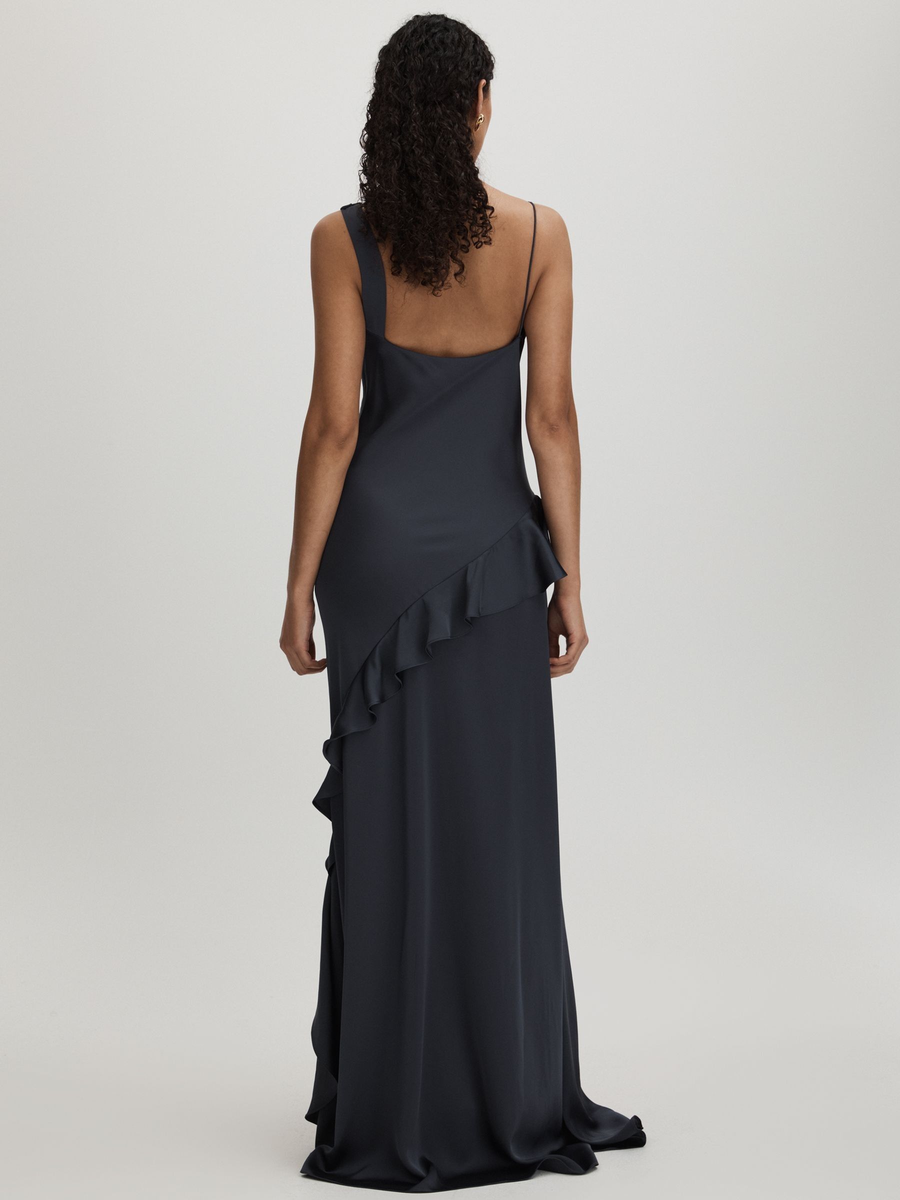 Amur Charmeuse Cowl Neck Maxi Dress in Dark Grey - Image 5 of 6