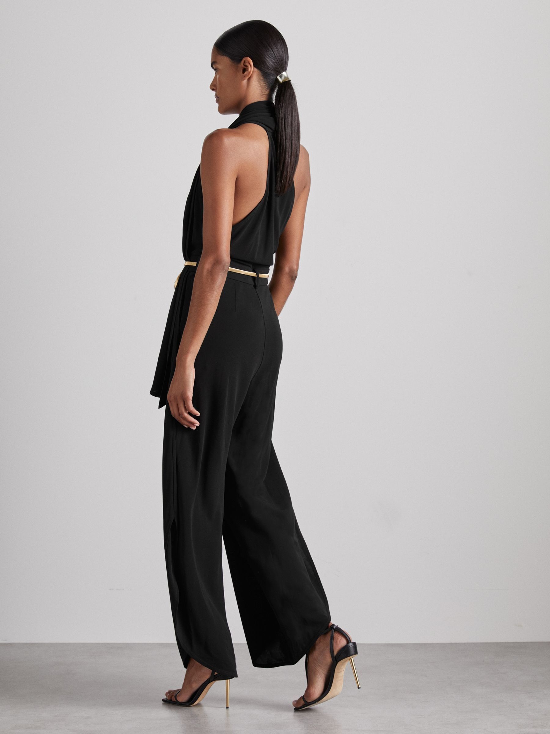 Atelier Gathered-Jersey Jumpsuit in Black - Image 6 of 8