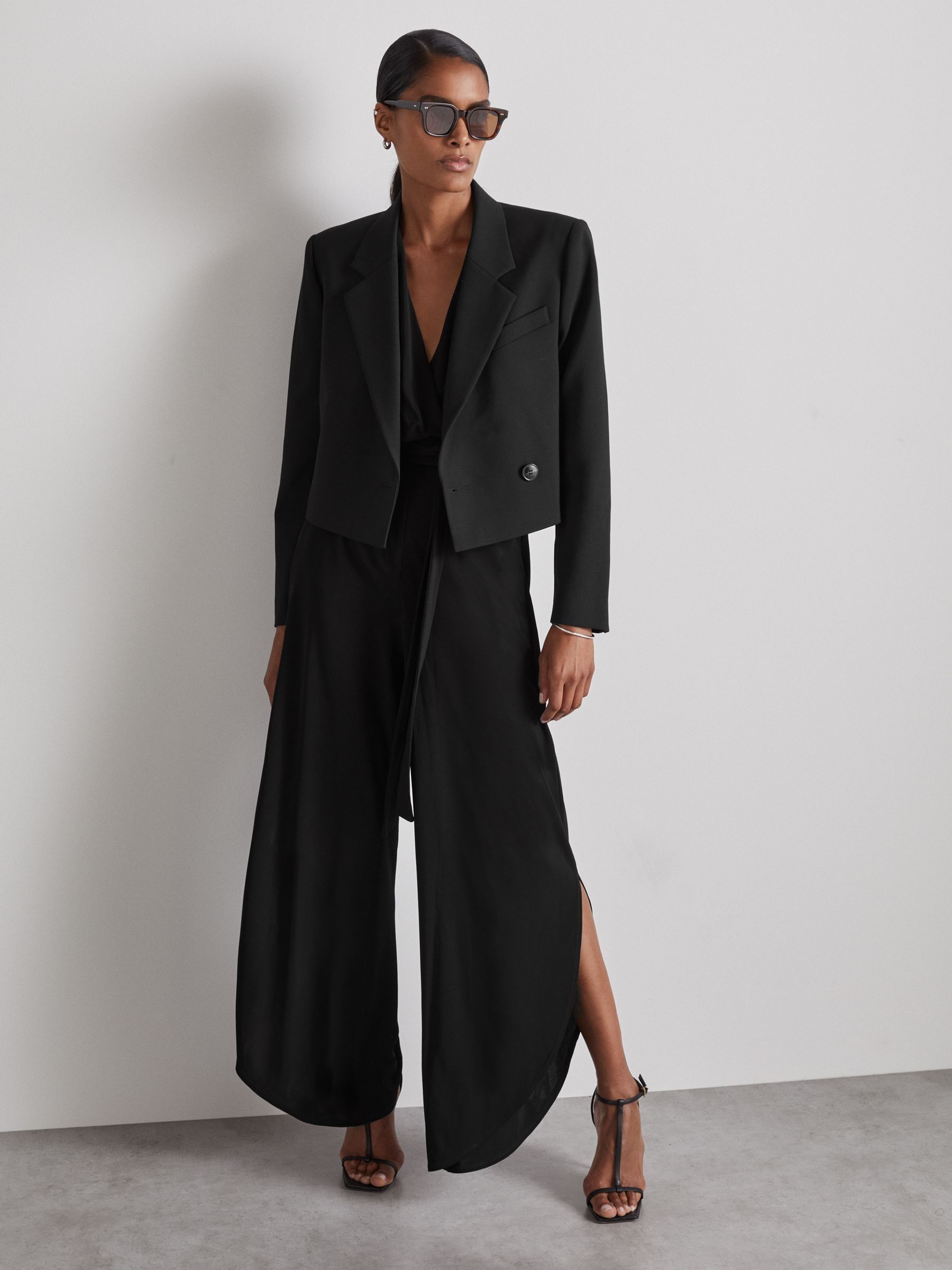Atelier Gathered-Jersey Jumpsuit in Black - Image 7 of 8