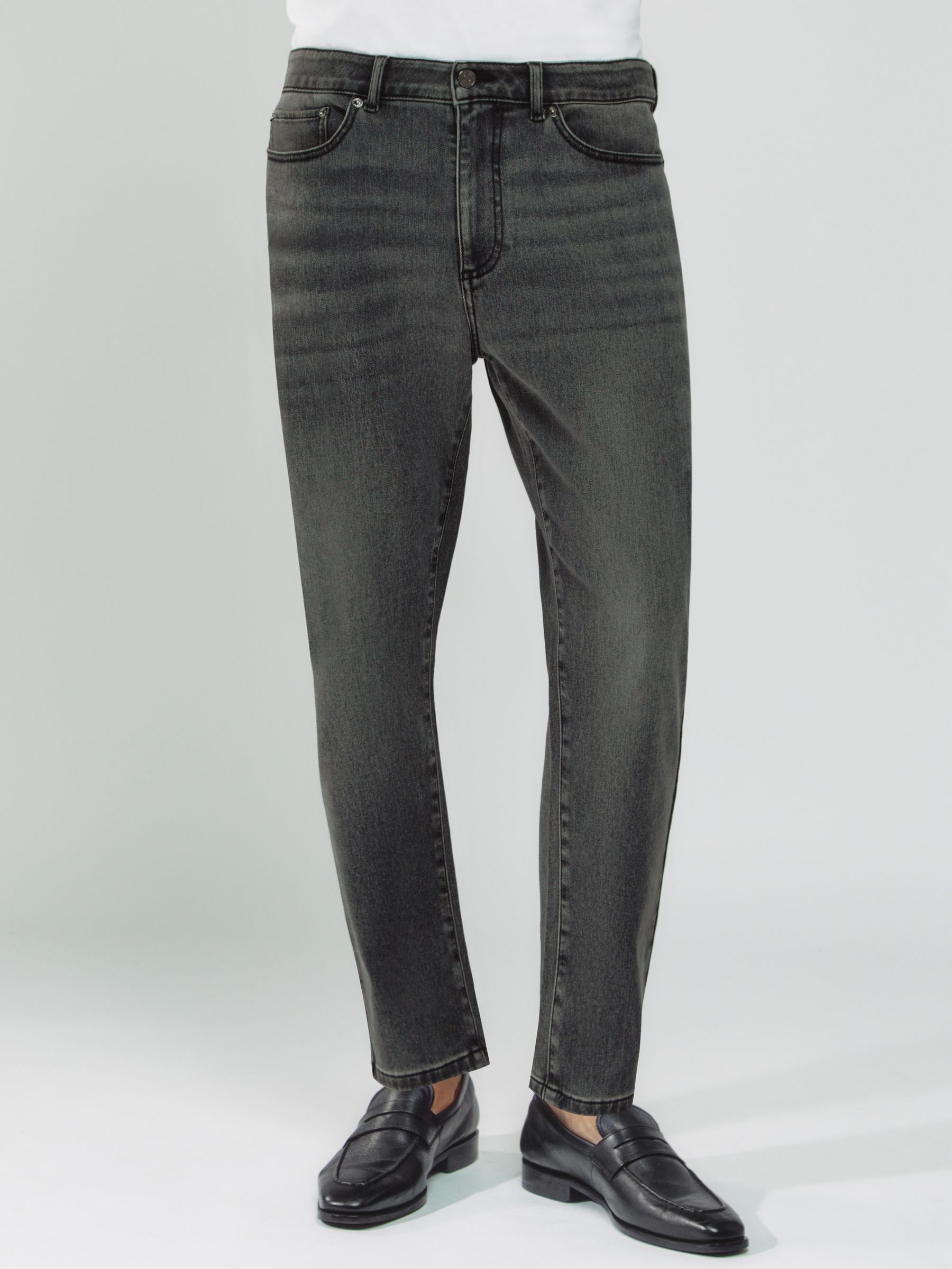 Relaxed-Fit Cropped Jeans in Washed Black - Image 3 of 6