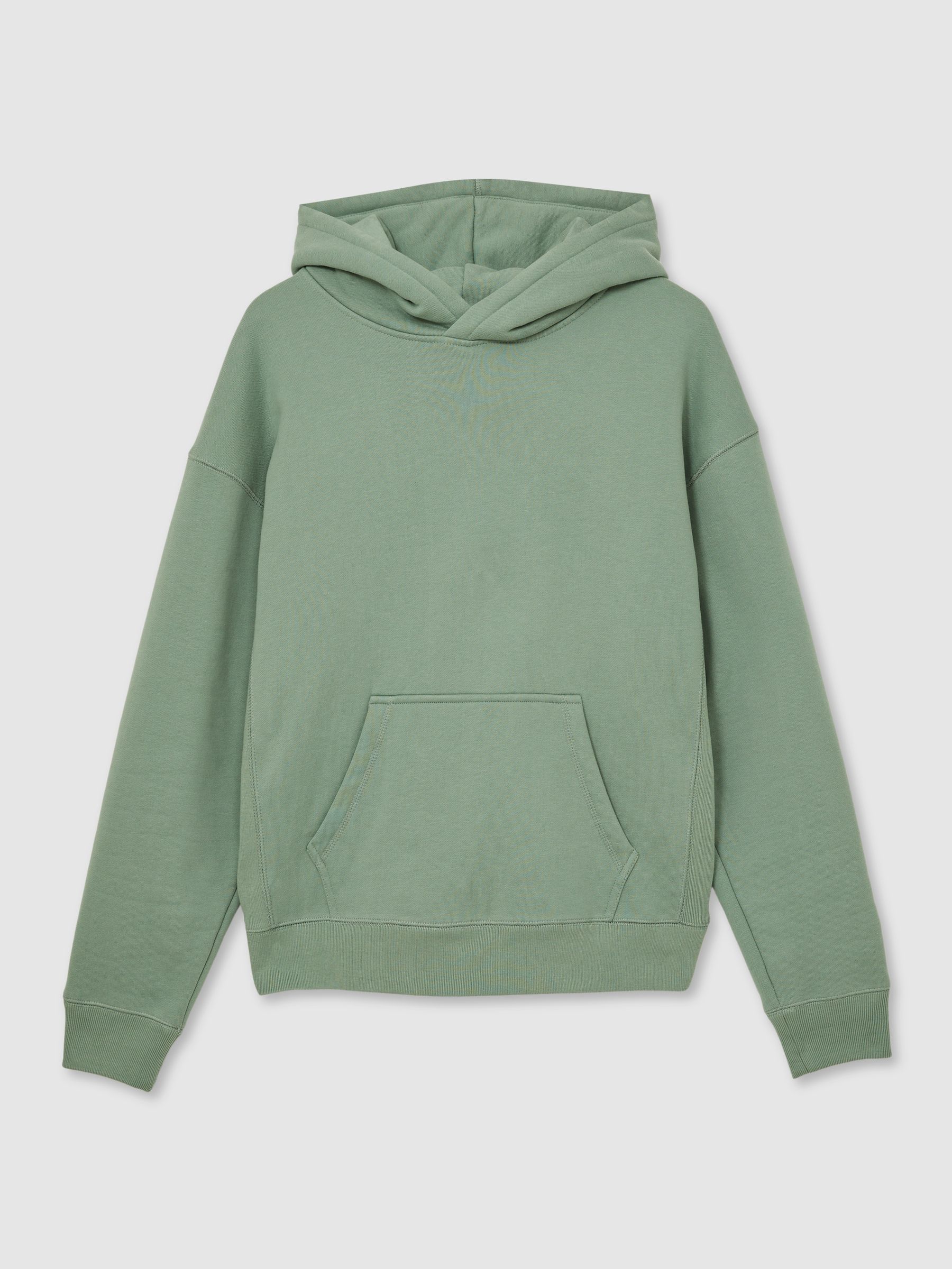 Cotton Fleece-Back Hoodie in Bright Green - Image 2 of 6