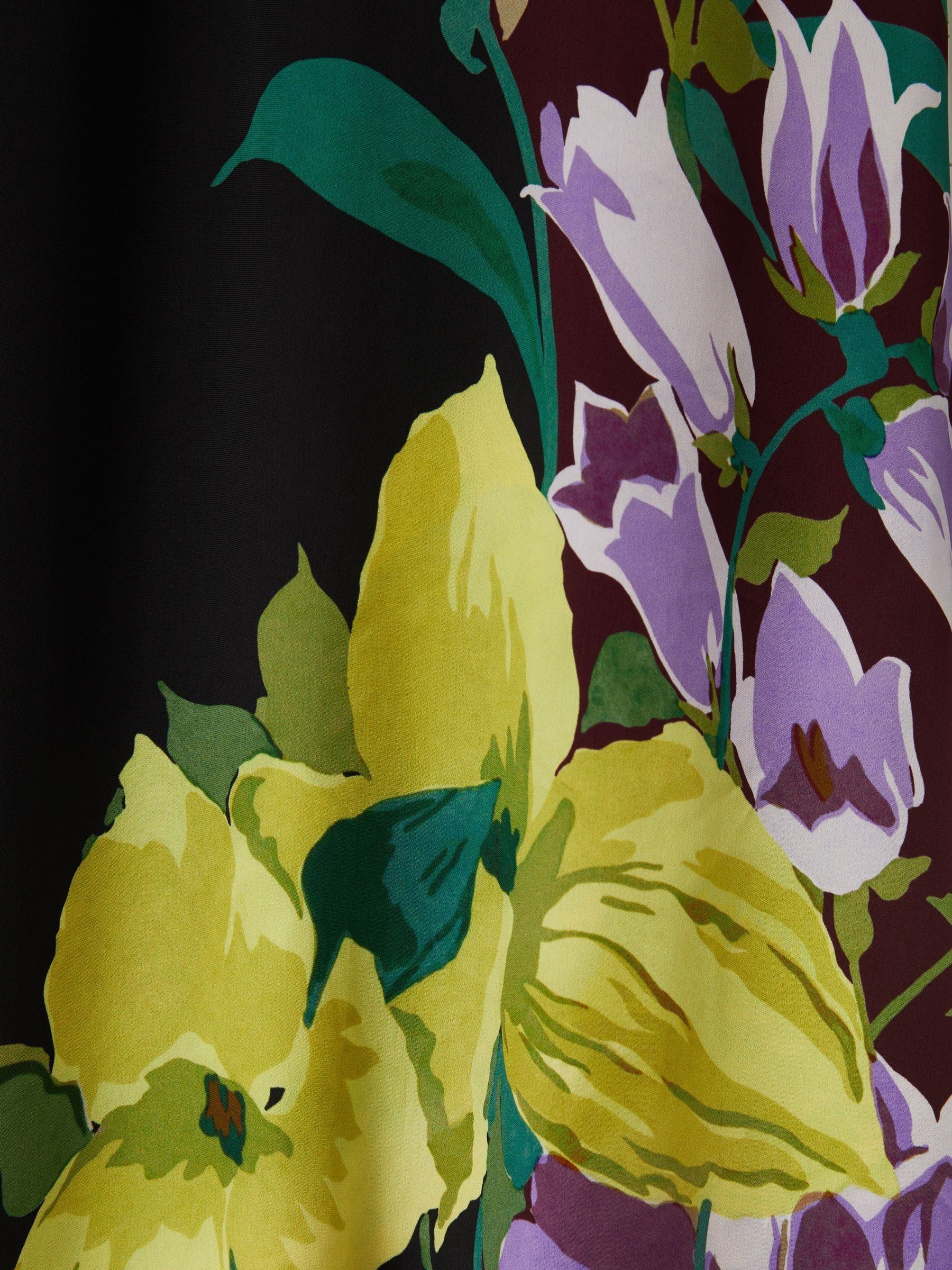 Florere Tie Cuff Maxi Column Dress in Purple/Black - Image 7 of 7