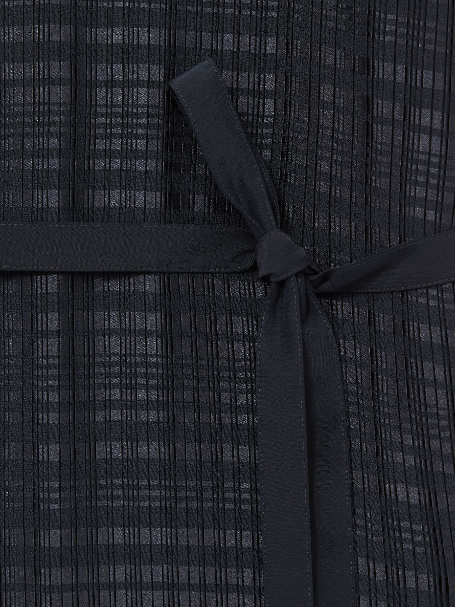 Pleated Column Midi Dress in Navy - Image 6 of 6