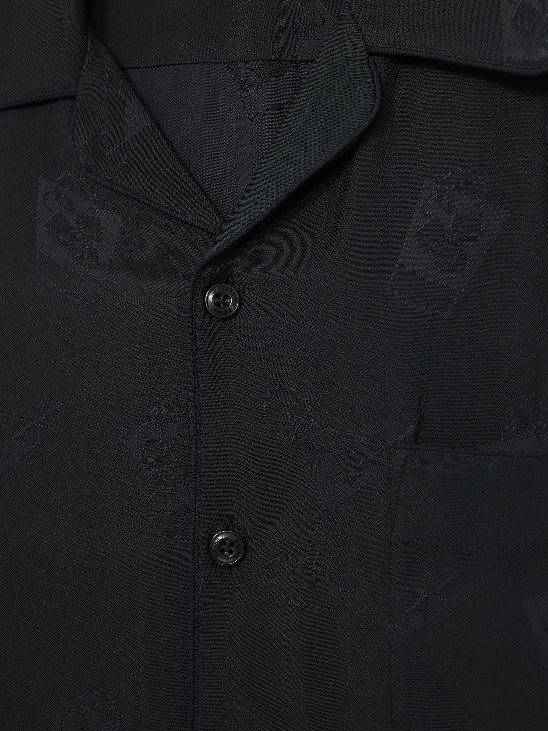Cocktail-Jacquard Faille Shirt in Navy - Image 6 of 6