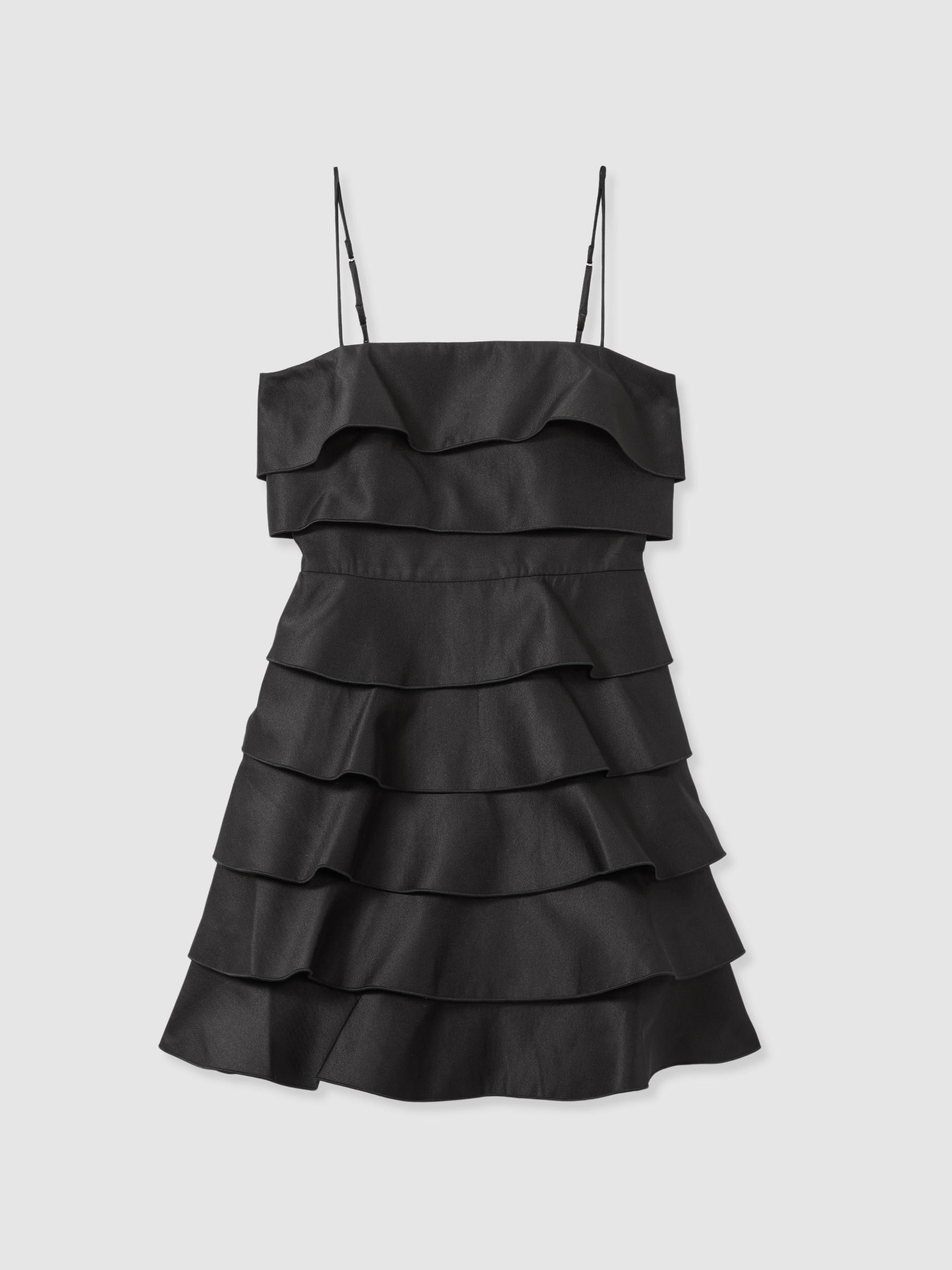 Acler Tiered Frill Mini Dress in Black - Image 2 of 6
