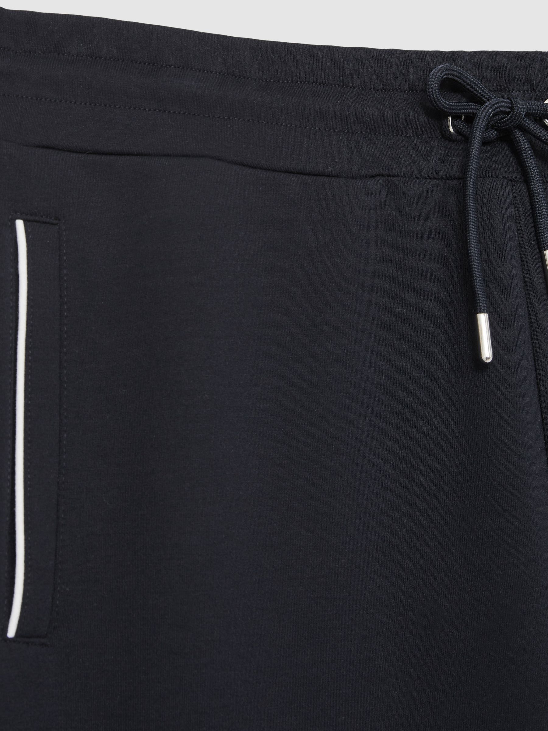 Interlock Piped Drawstring Joggers in Navy - Image 6 of 6