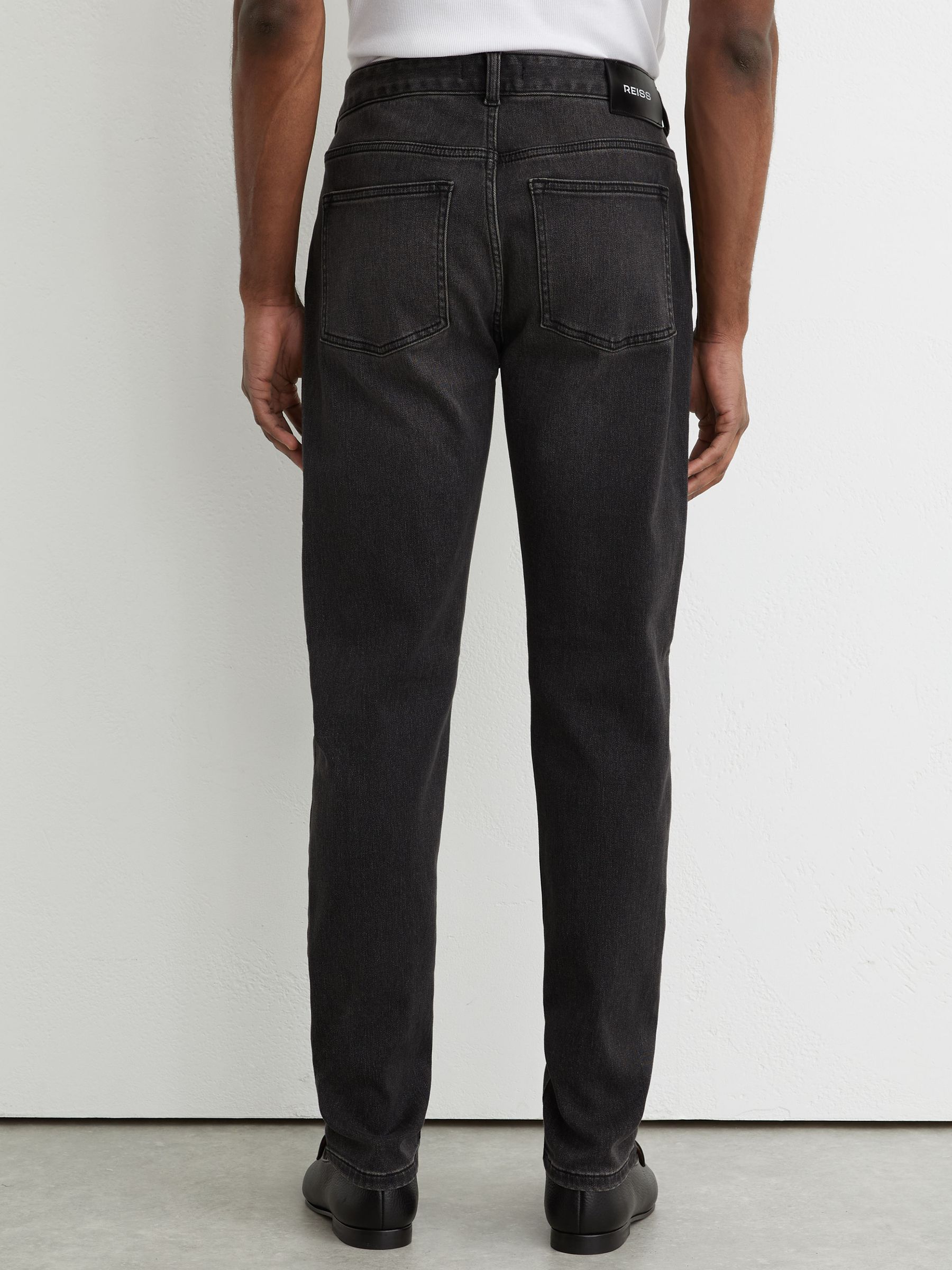Tapered Slim-Fit Jeans in Washed Black - image 4