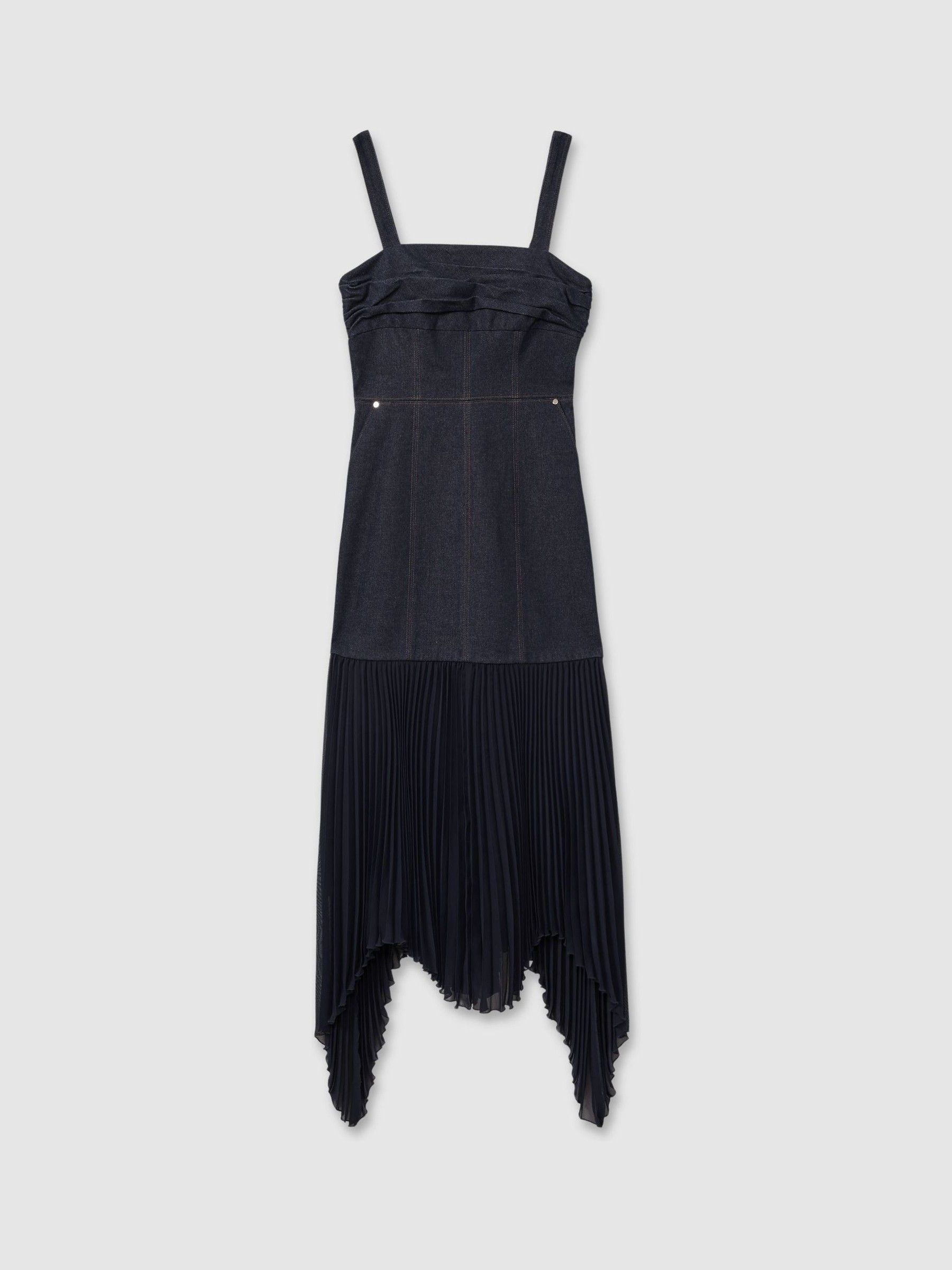 Amur Hybrid Denim Maxi Dress in Indigo - Image 2 of 5