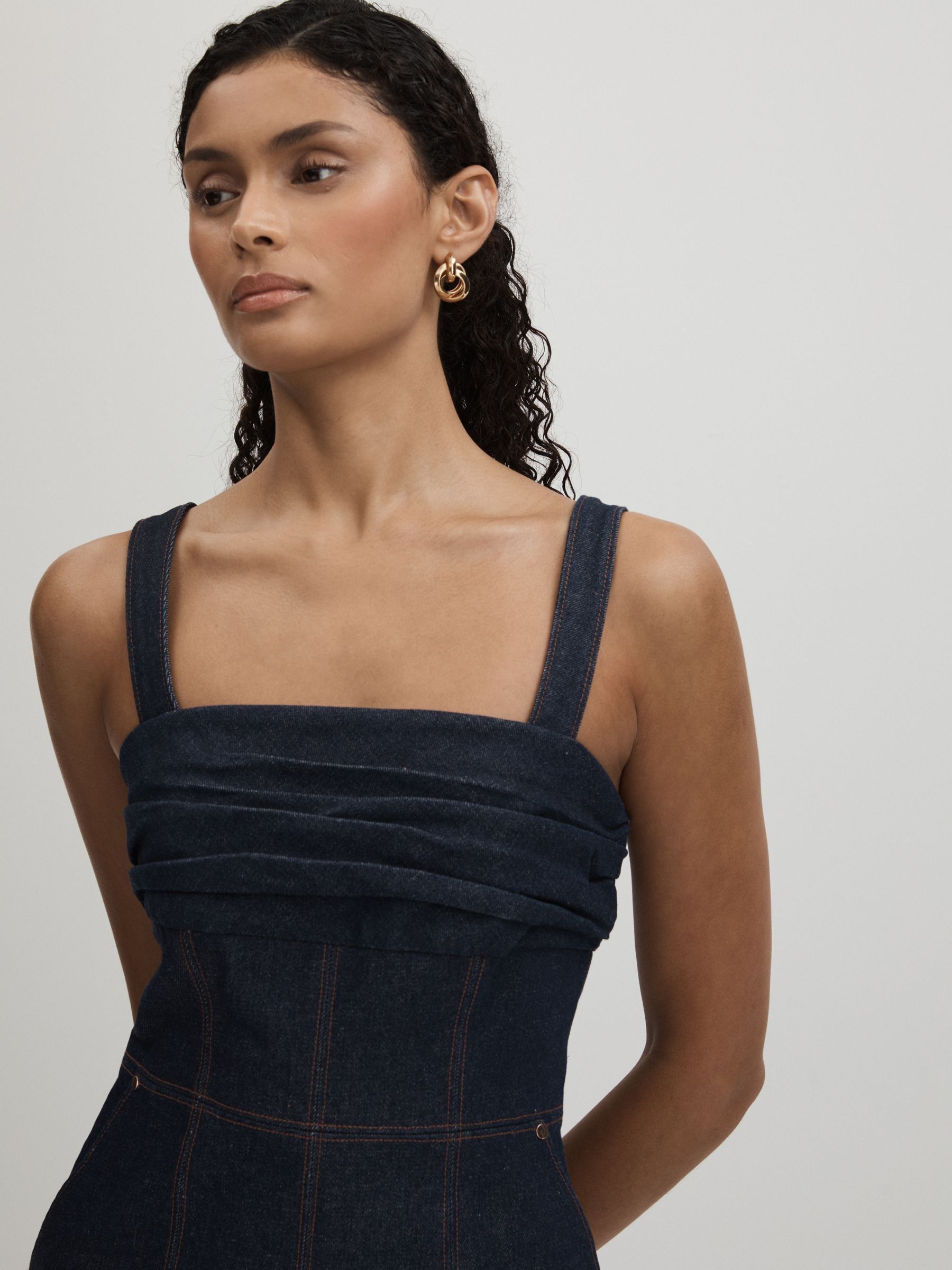 Amur Hybrid Denim Maxi Dress in Indigo - Image 3 of 5