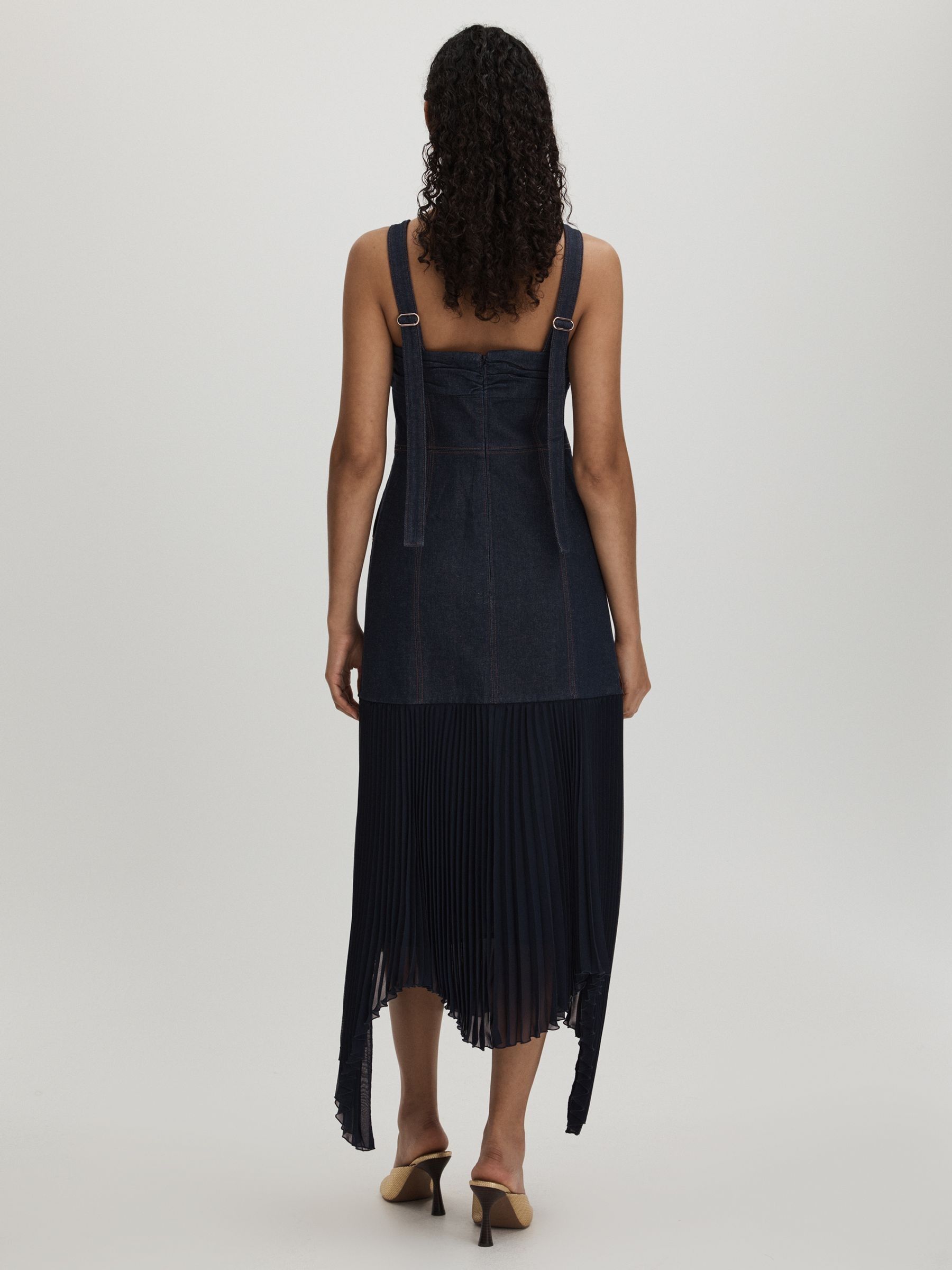 amur denim dress Dana Printed Denim Midi Dress