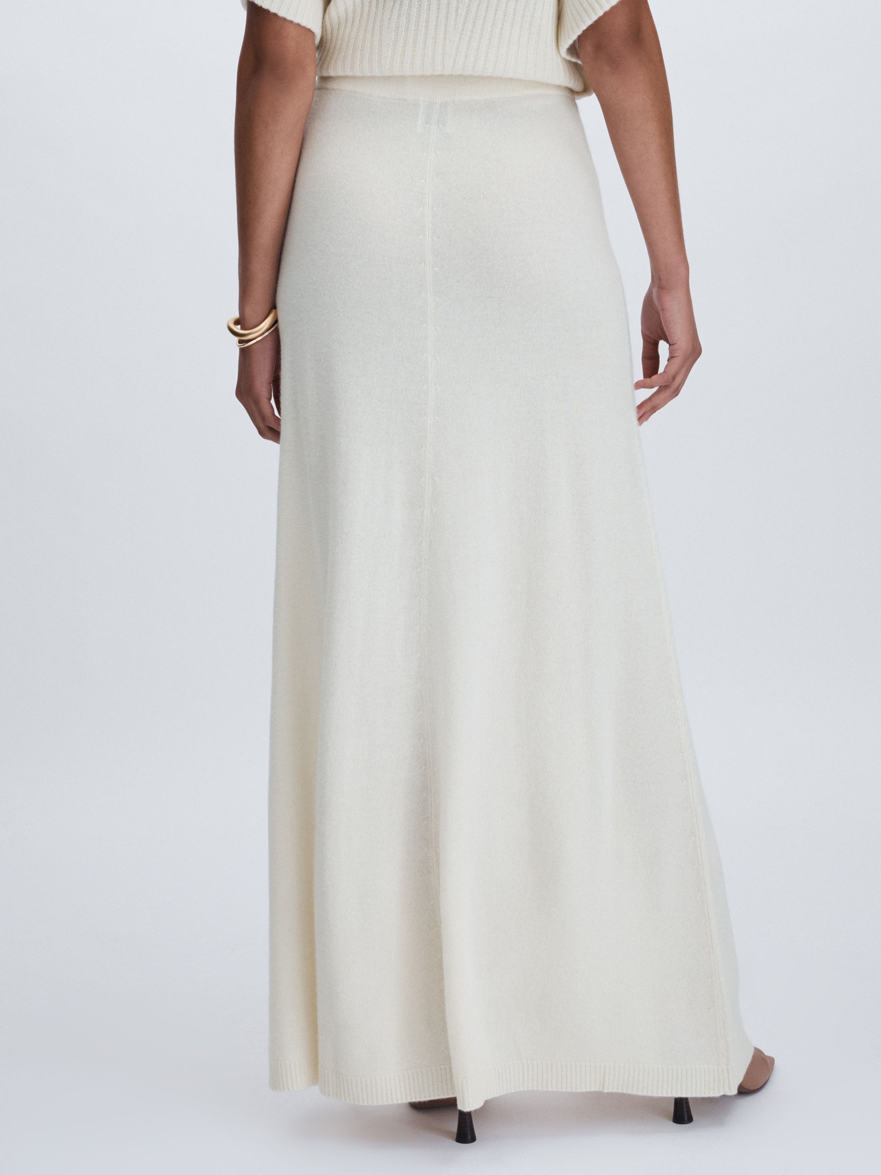 Madeleine Thompson Wool-Cashmere Maxi Skirt in Cream - Image 5 of 6