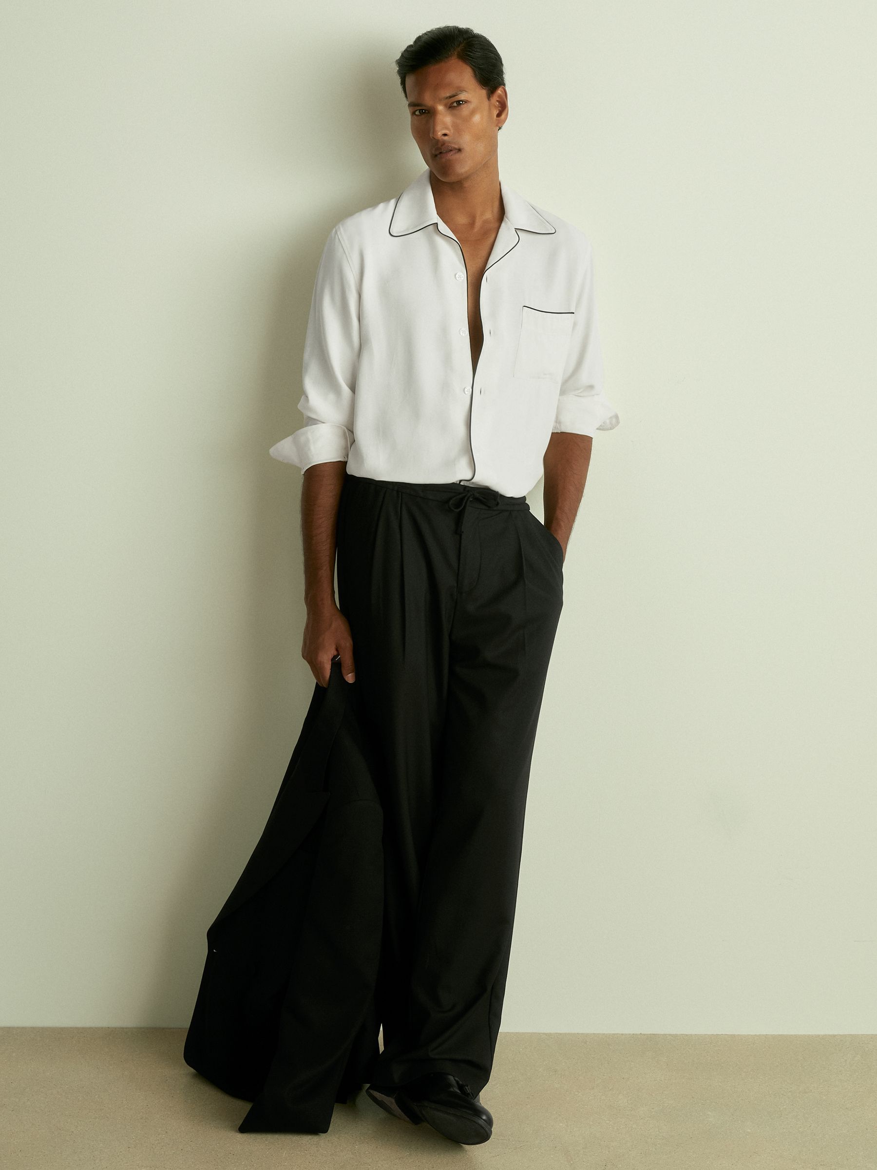Cocktail-Jacquard Faille Shirt in White - Image 3 of 7
