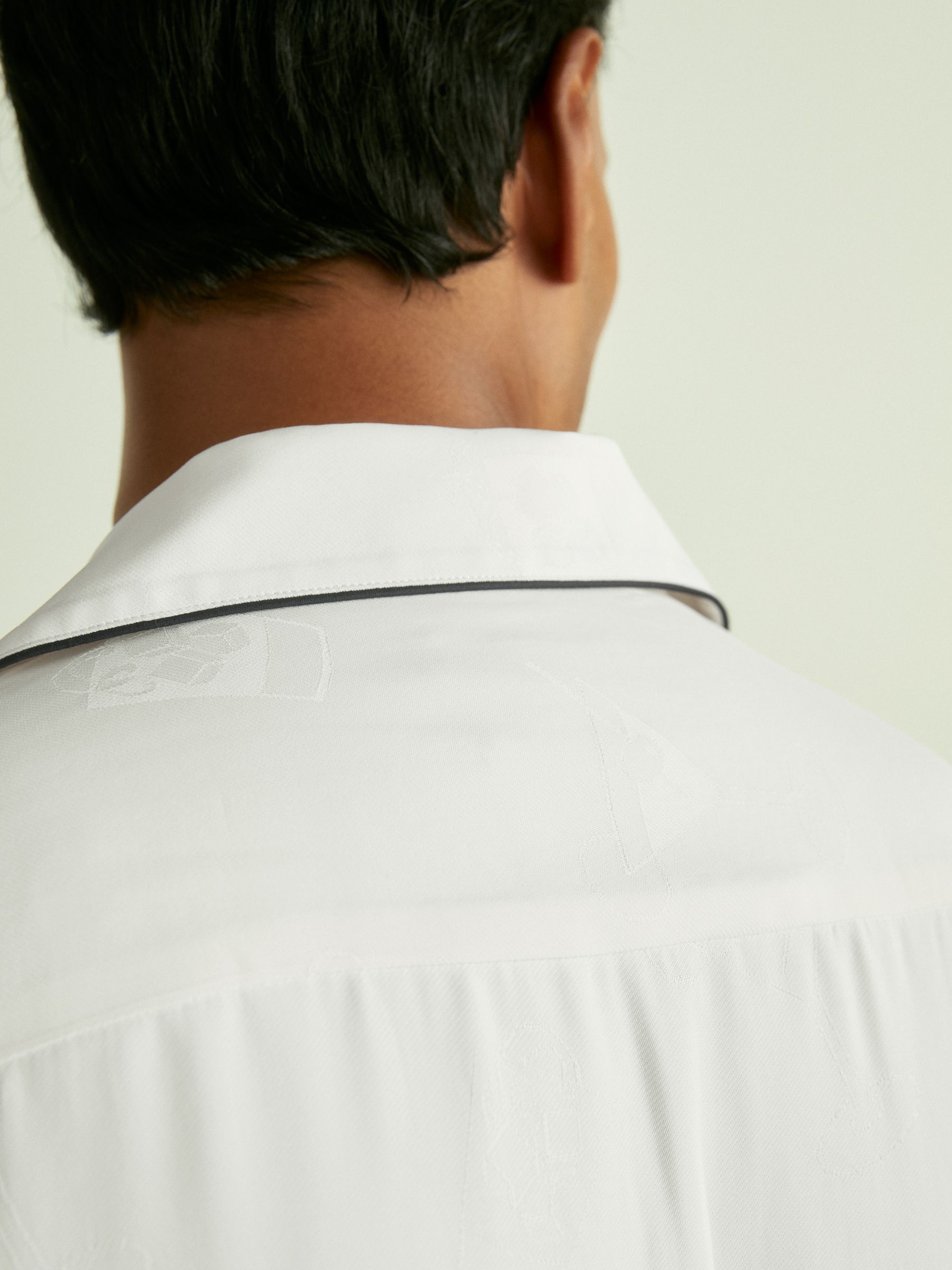 Cocktail-Jacquard Faille Shirt in White - Image 5 of 7
