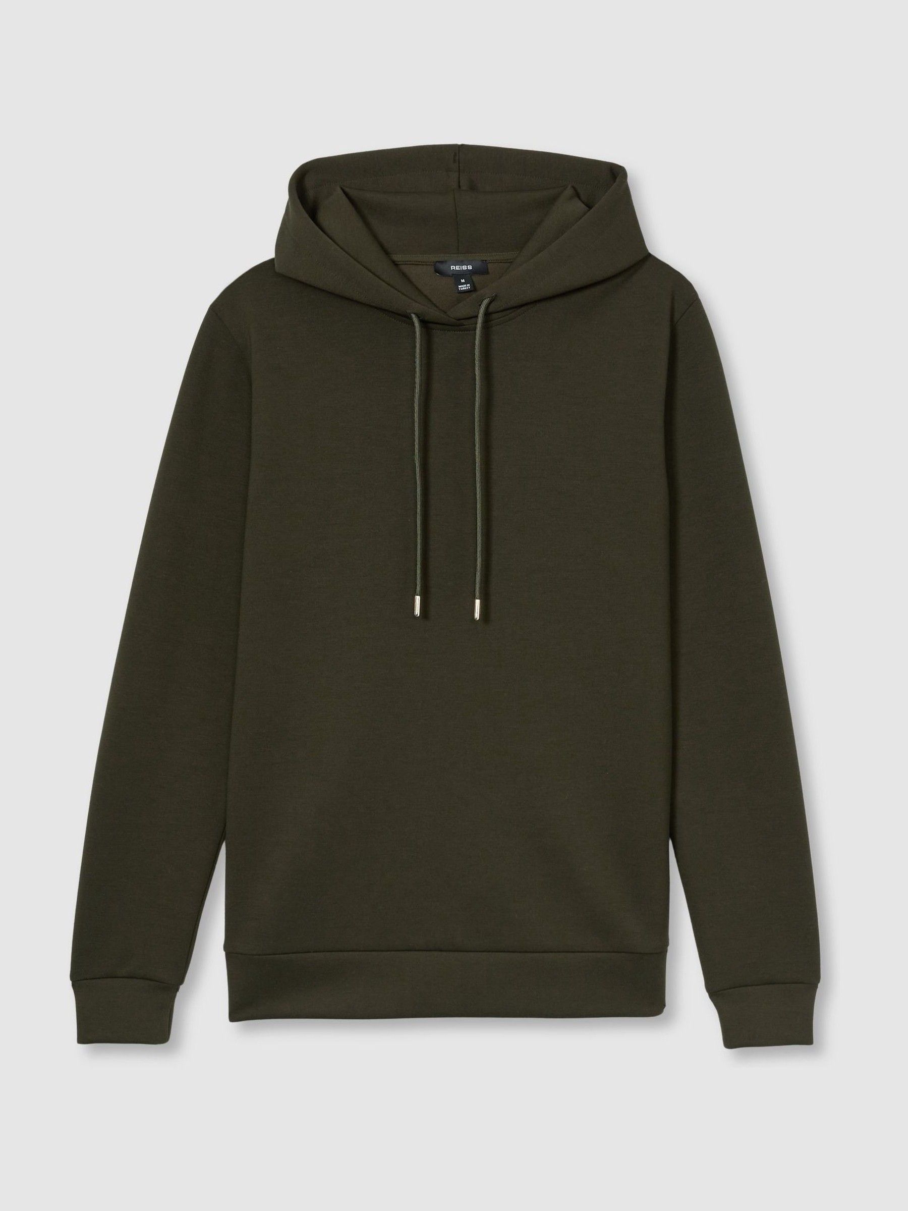 Interlock Jersey Drawstring Hoodie in Forest Green - Image 2 of 7