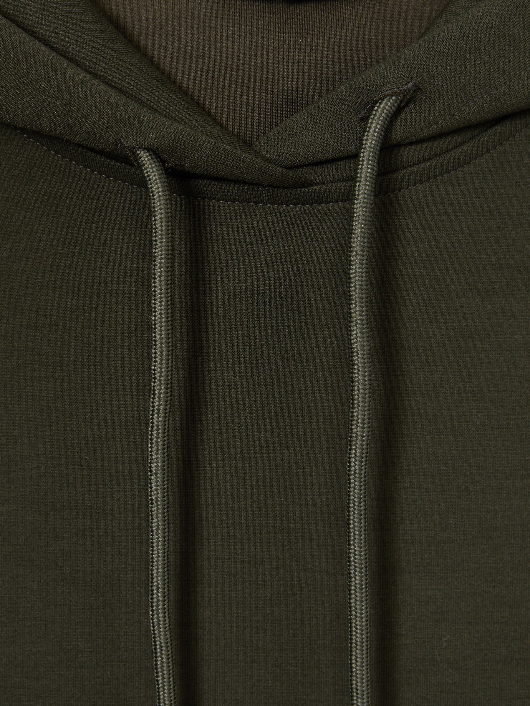 Interlock Jersey Drawstring Hoodie in Forest Green - Image 7 of 7