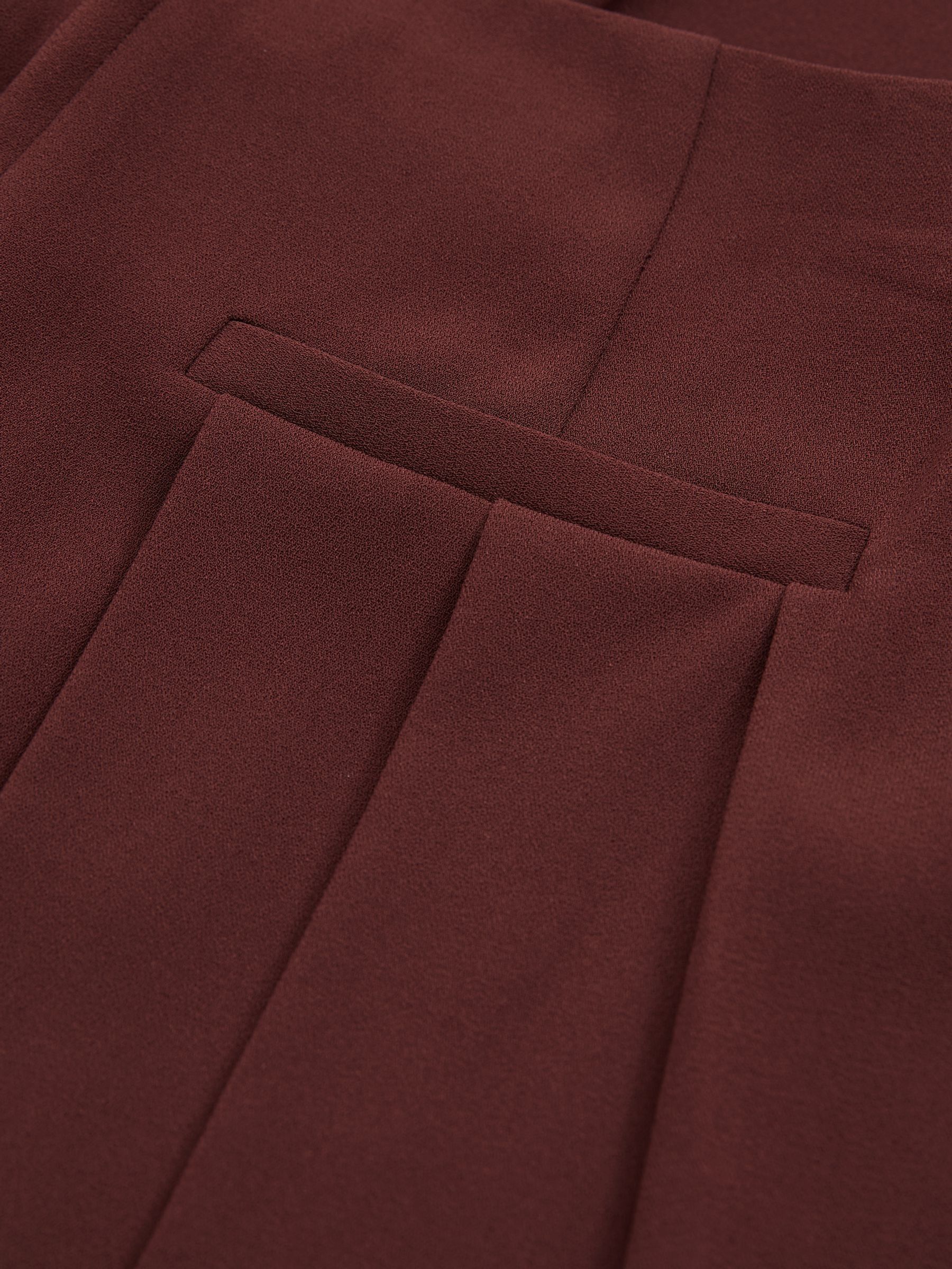 Florere Pleated Wide Leg Trousers in Burgundy - Image 6 of 6